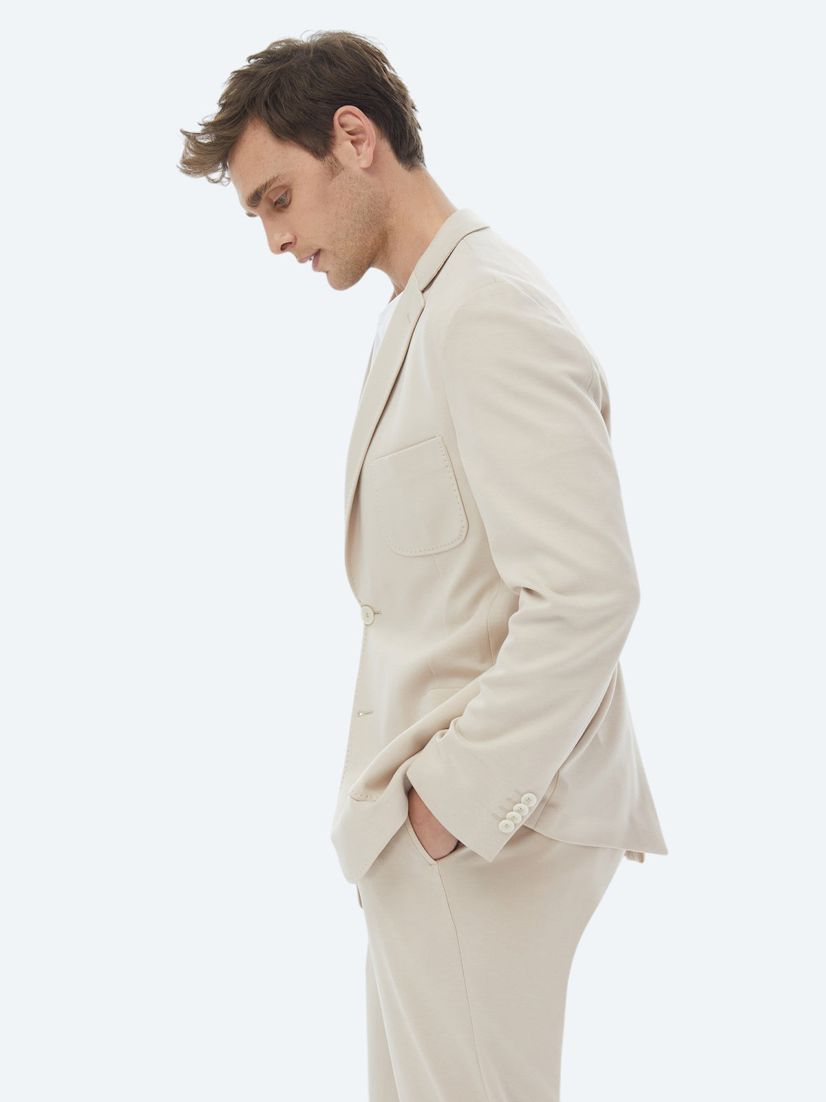 Vizon Düz Modern Fit Örme Takım Elbise