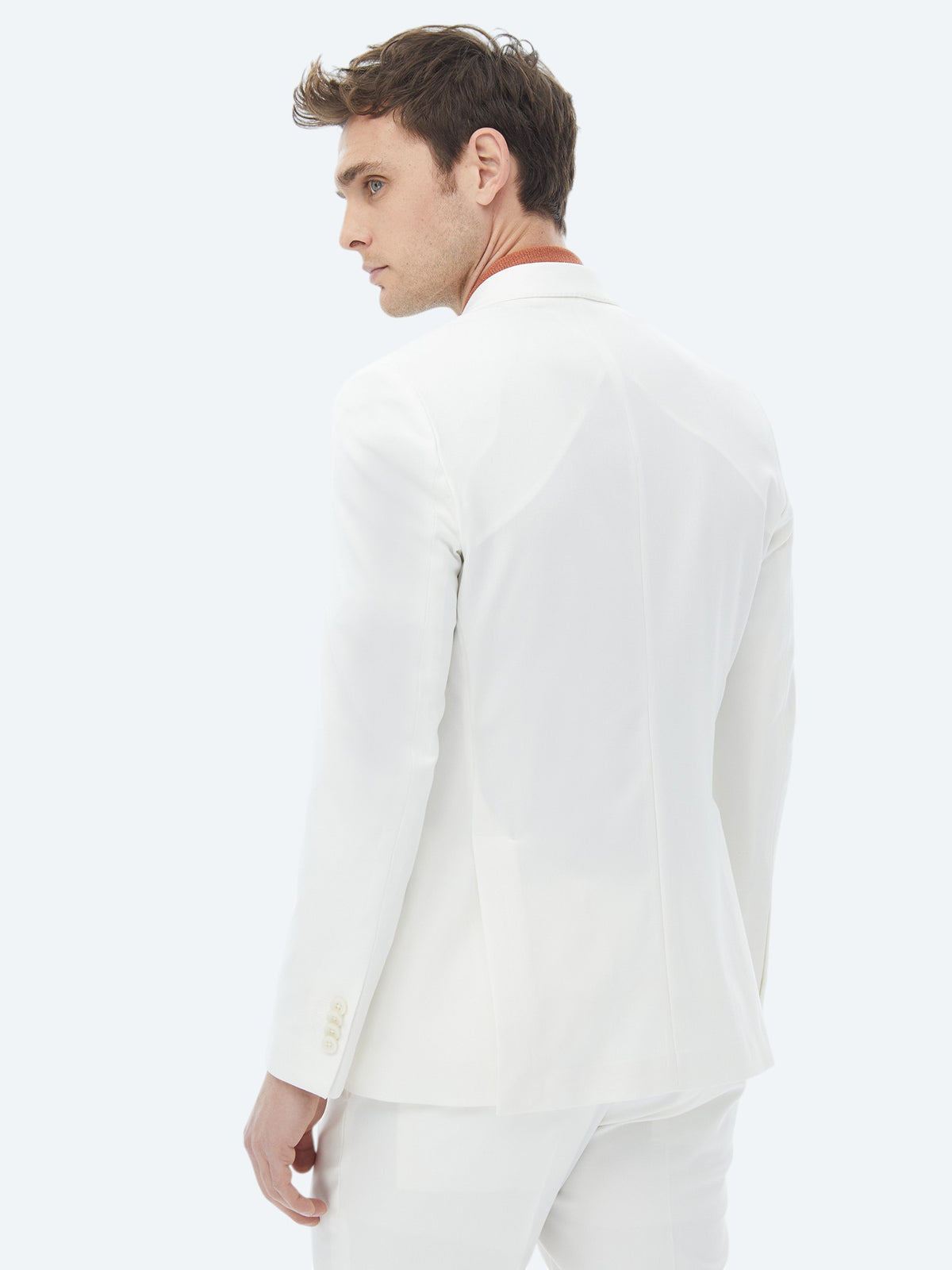 Ekru Düz Slim Fit Takım Elbise