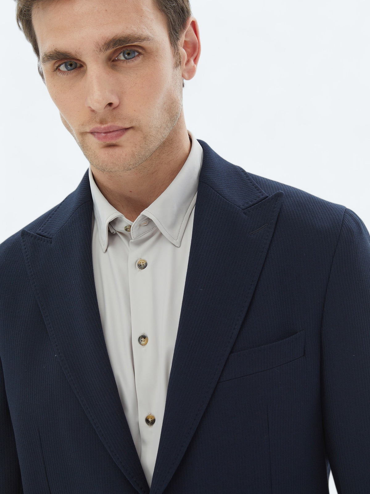 Lacivert Desenli Modern Fit Takım Elbise