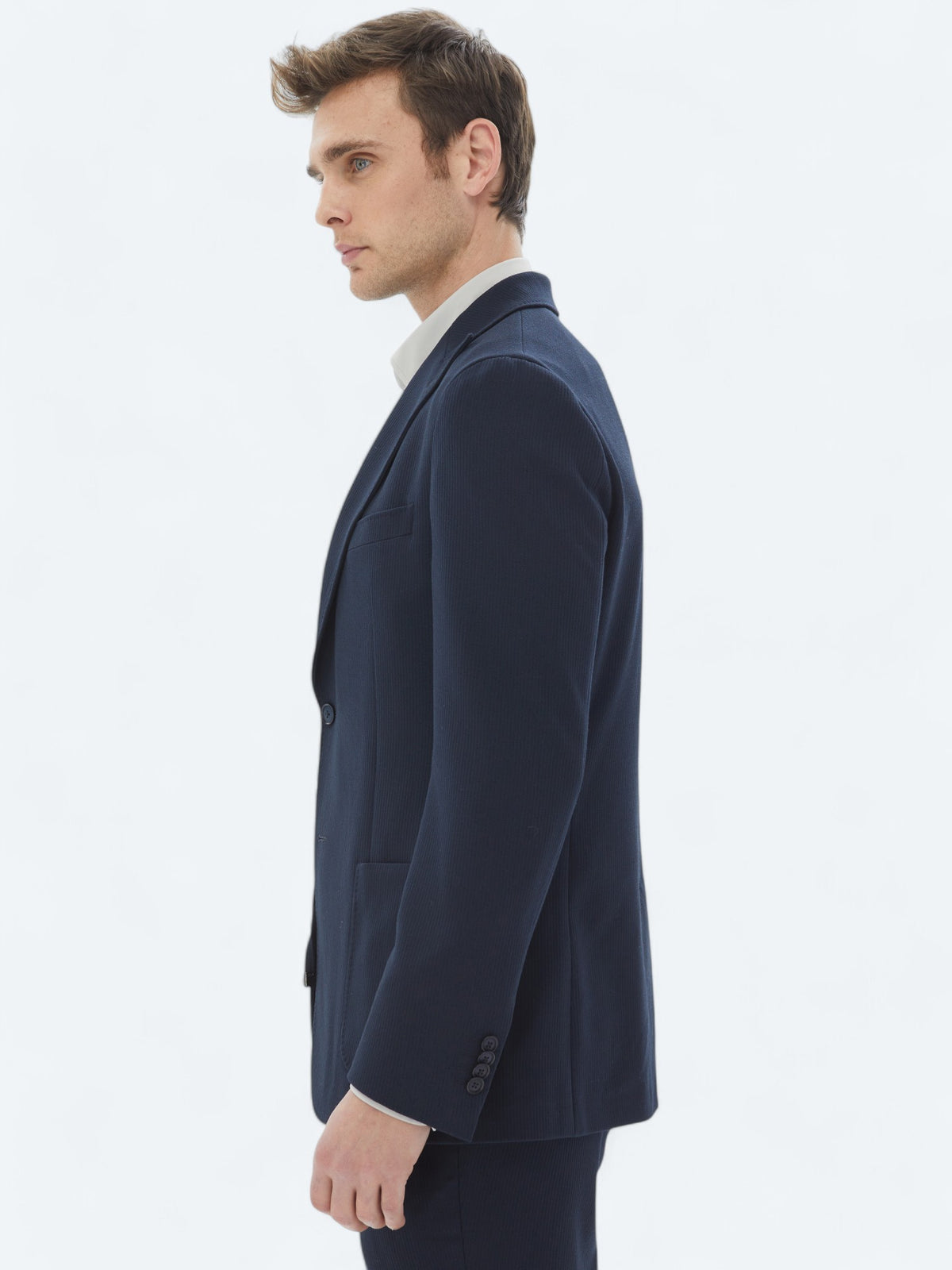 Lacivert Desenli Modern Fit Takım Elbise