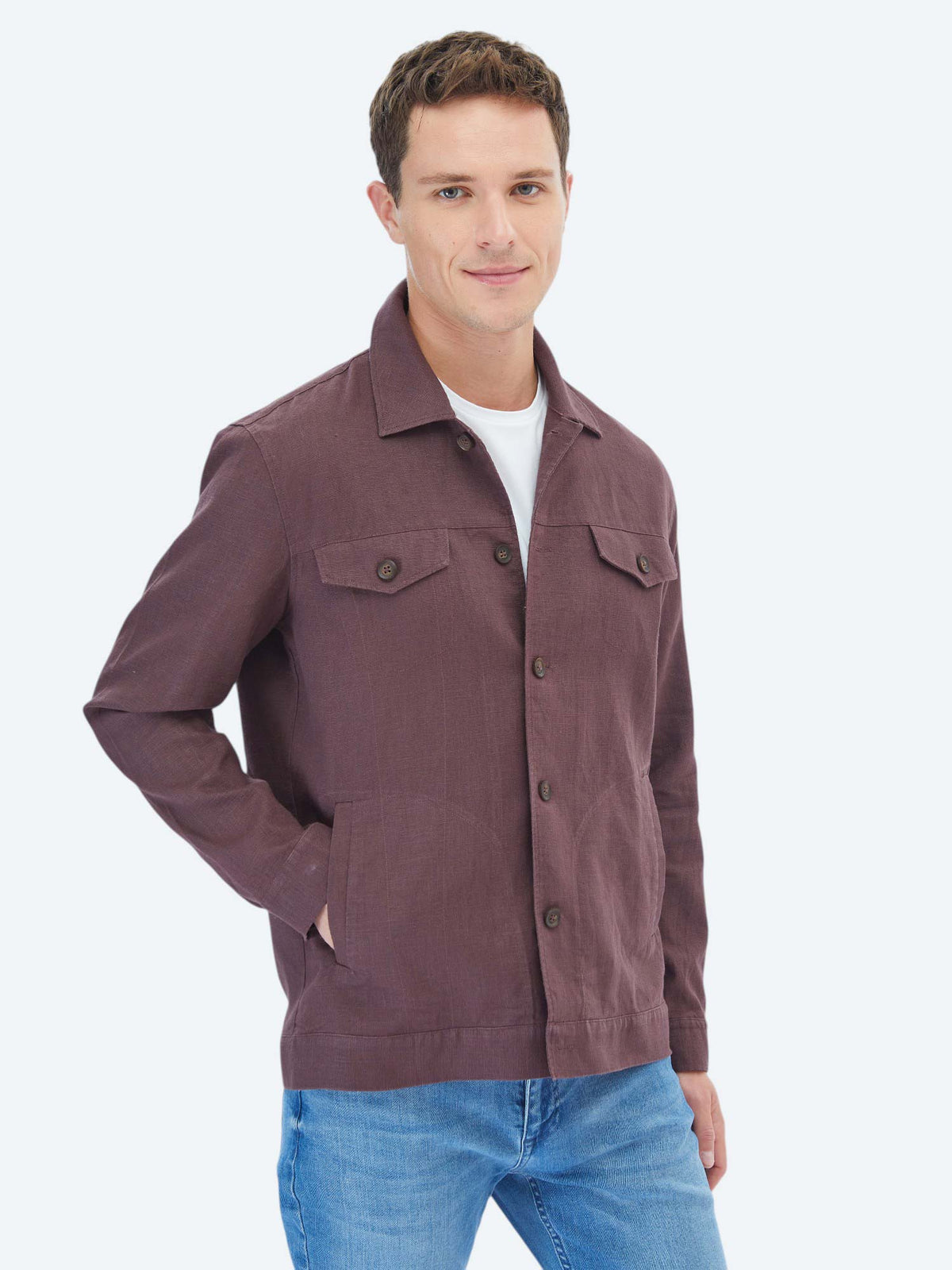 Mürdüm Regular Fit Dokuma Overshirt
