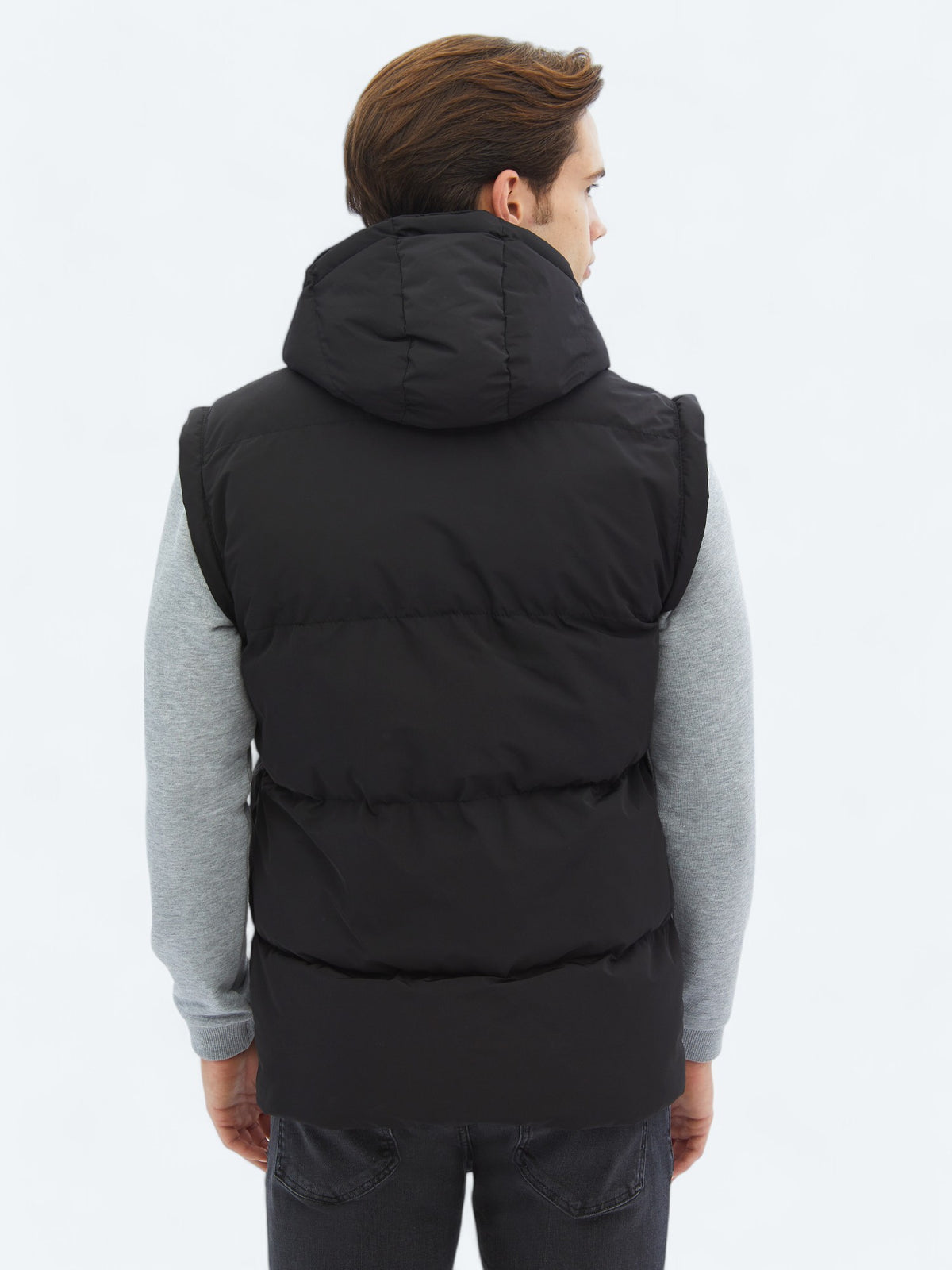 Siyah Regular Fit Casual Dokuma Mont