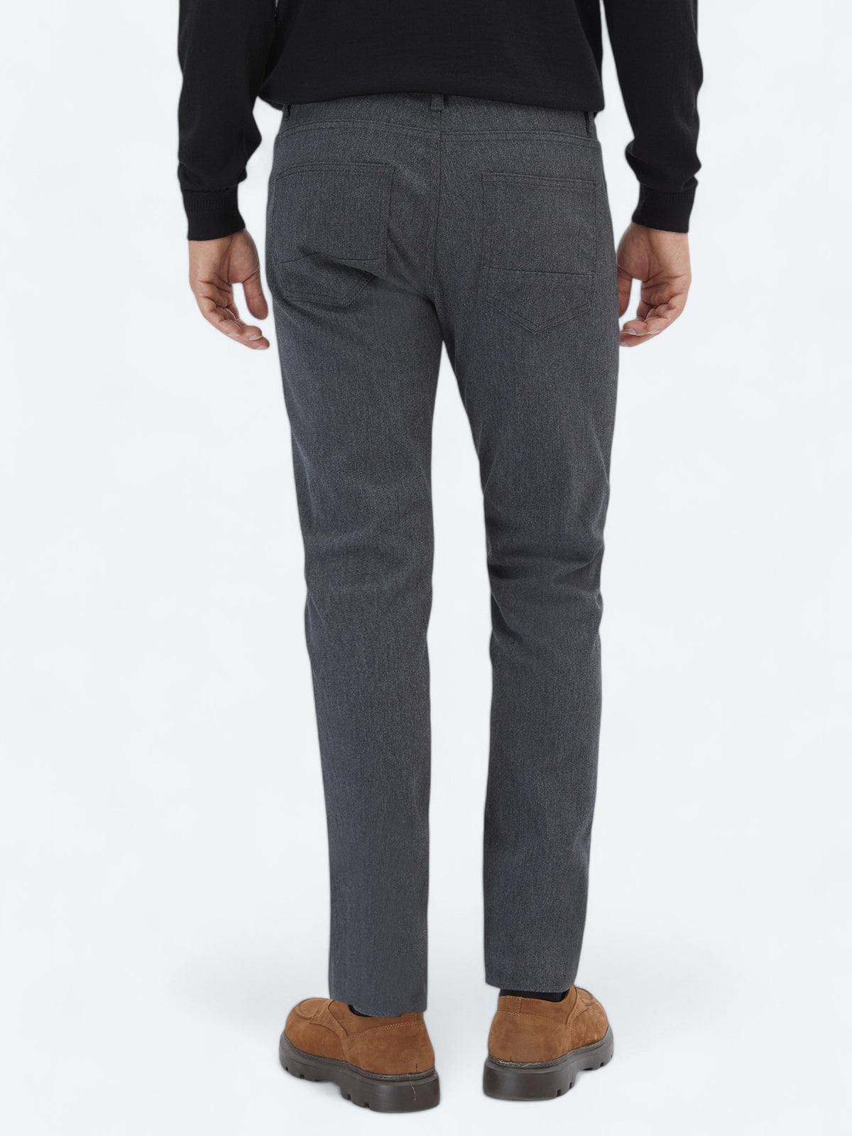 Antrasit Dokuma Slim Fit Casual Pamuk Karışımlı Pantolon