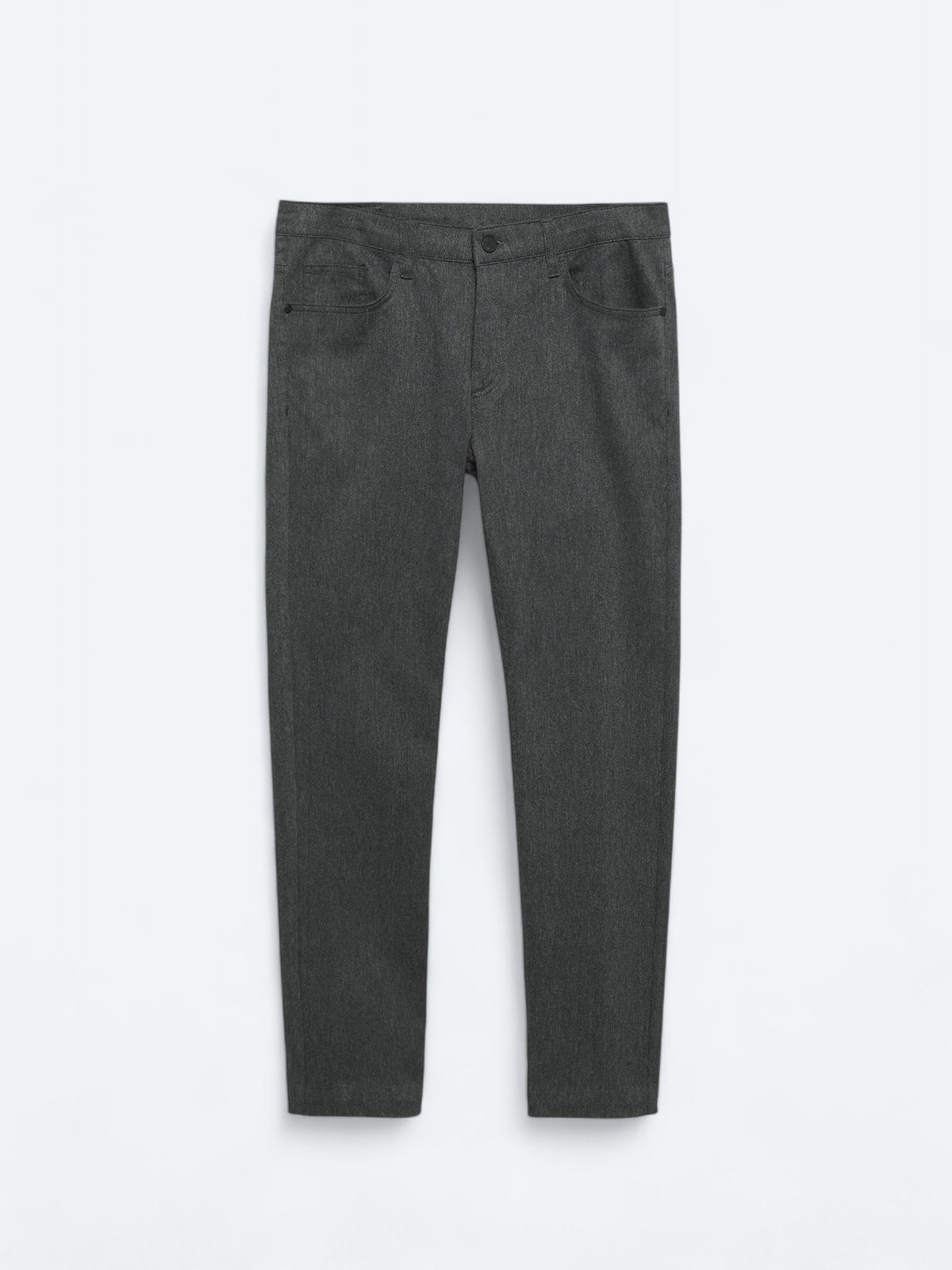 Antrasit Dokuma Slim Fit Casual Pamuk Karışımlı Pantolon