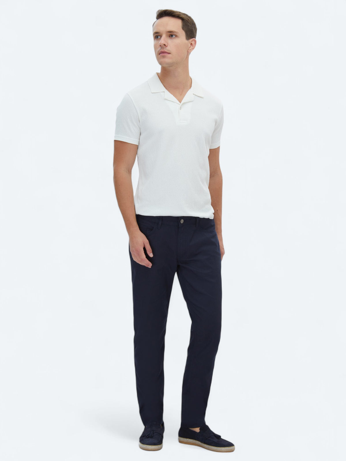 Lacivert Denim Slim Fit Casual Pamuk Karışımlı Pantolon