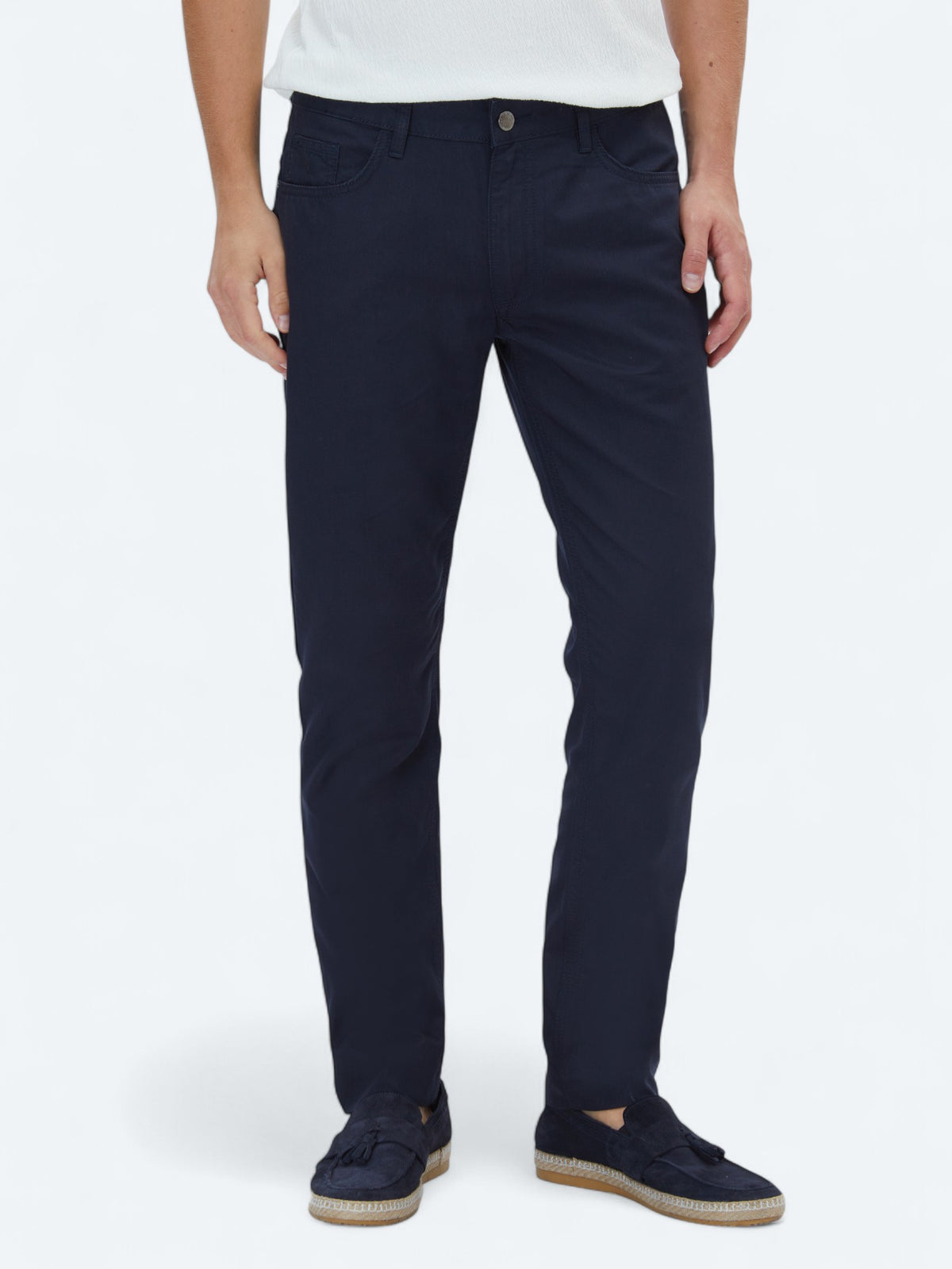 Lacivert Denim Slim Fit Casual Pamuk Karışımlı Pantolon