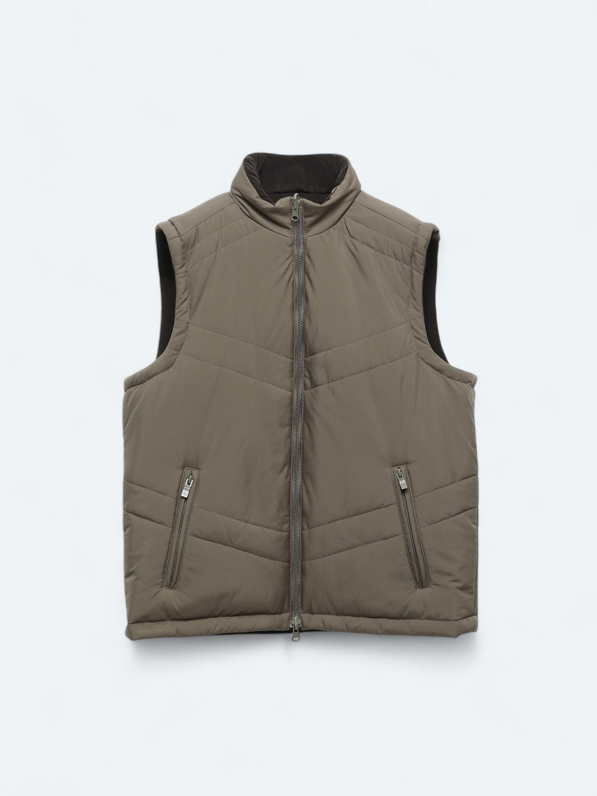 Koyu Vizon Regular Fit Gizli Kapüşon Casual Dokuma Spor Yelek