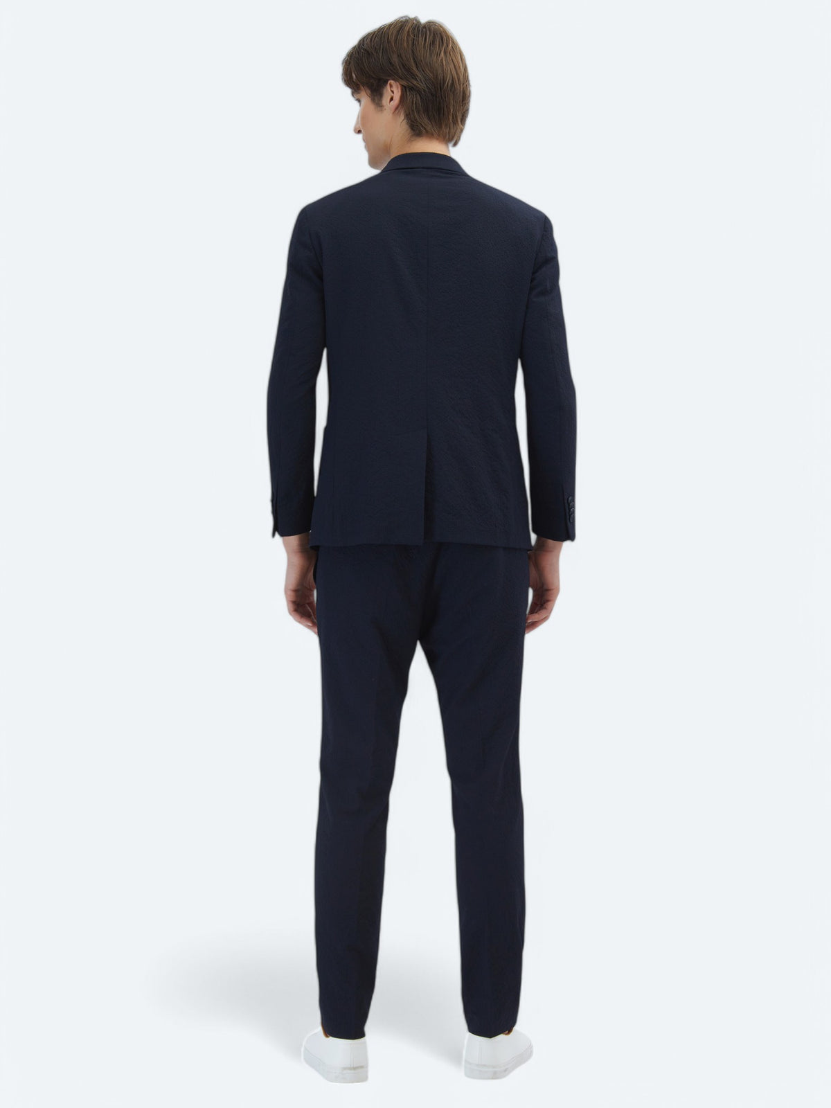Lacivert Desenli Modern Fit Takım Elbise