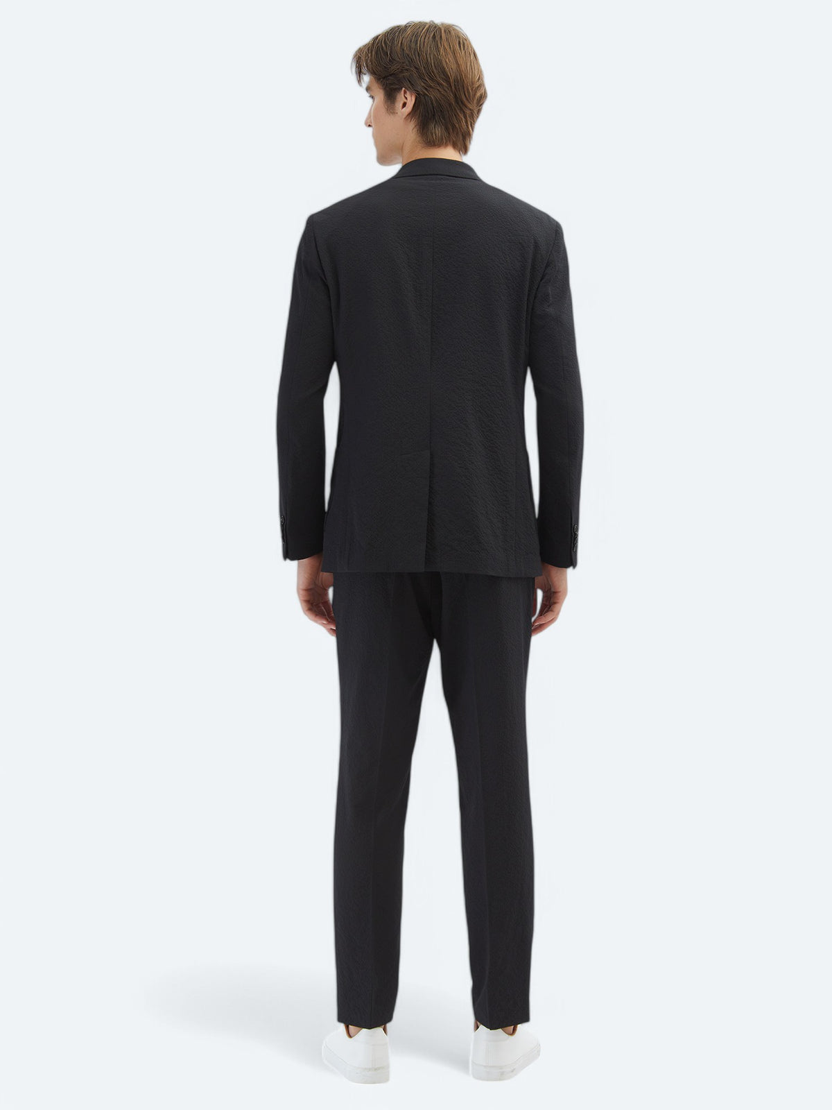Siyah Desenli Modern Fit Takım Elbise