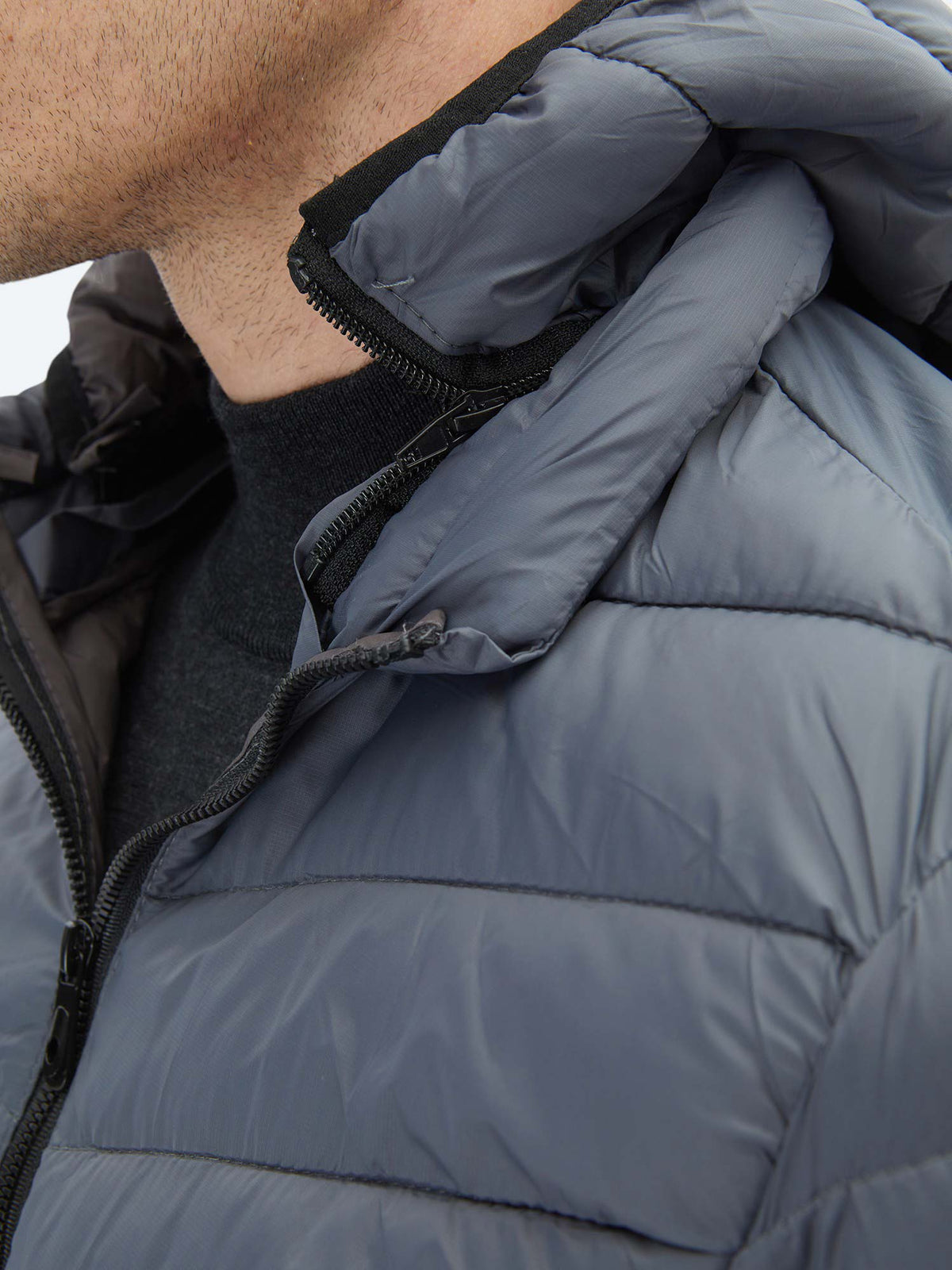 Gri Regular Fit Casual Dokuma Mont