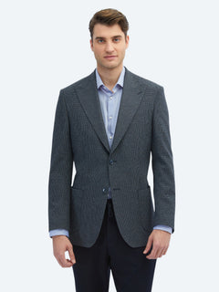İndigo Desenli Modern Fit Ceket