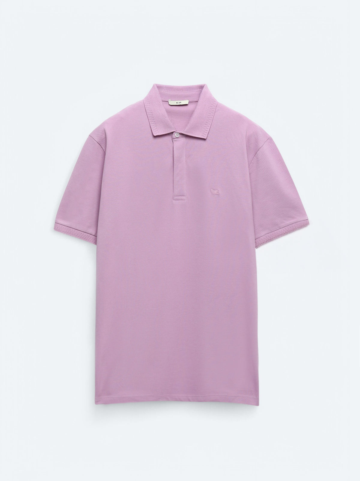Eflatun Düz Polo Yaka %100 Pamuk T-Shirt