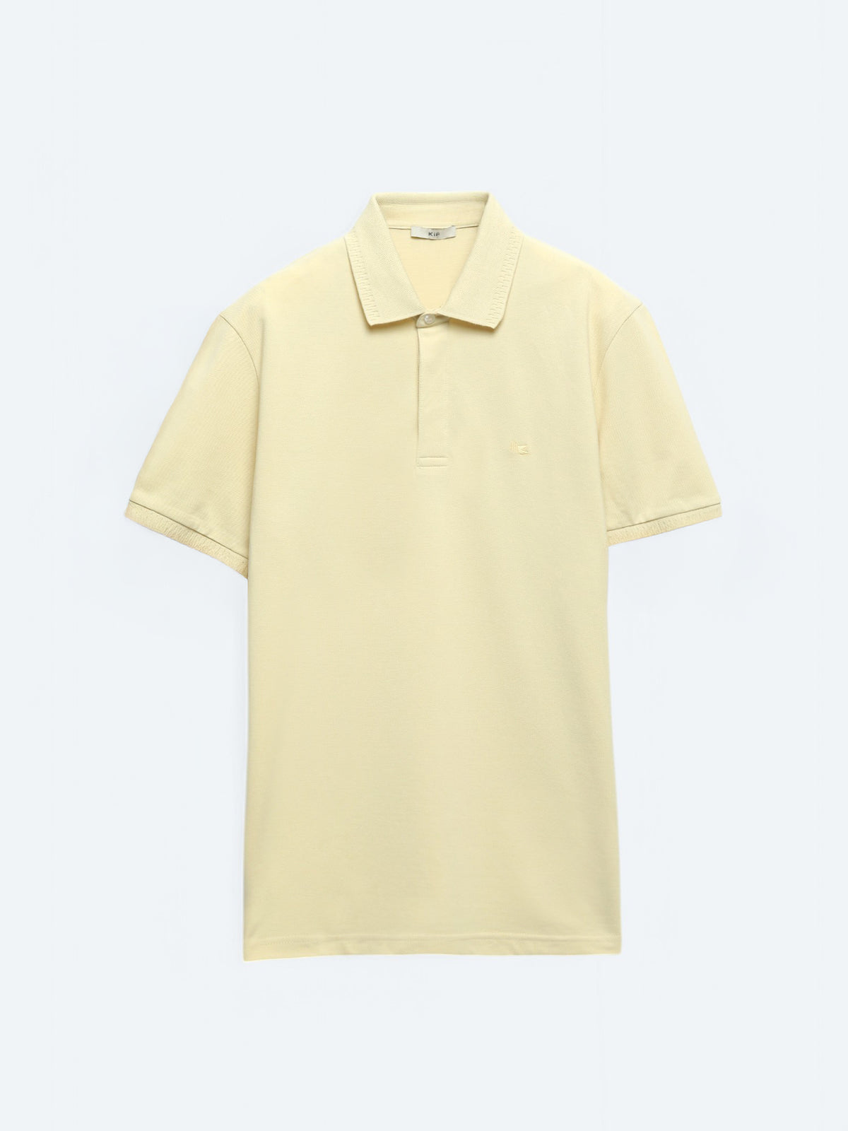 Sarı Düz Polo Yaka %100 Pamuk T-Shirt