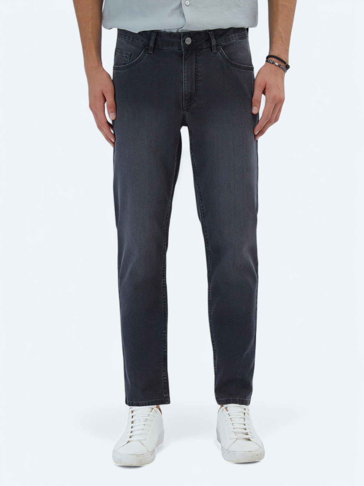Antrasit Slim Fit Denim Pamuk Karışımlı Pantolon