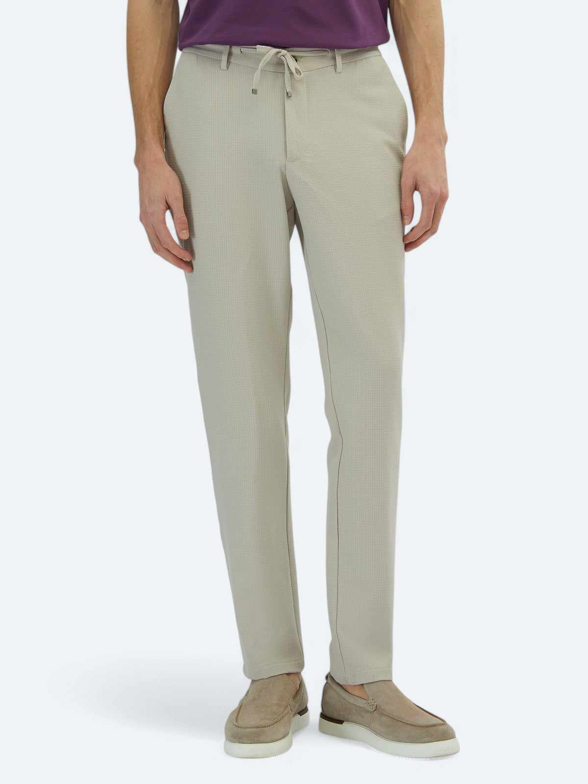 Bej Örme Jogging Fit Casual Pantolon