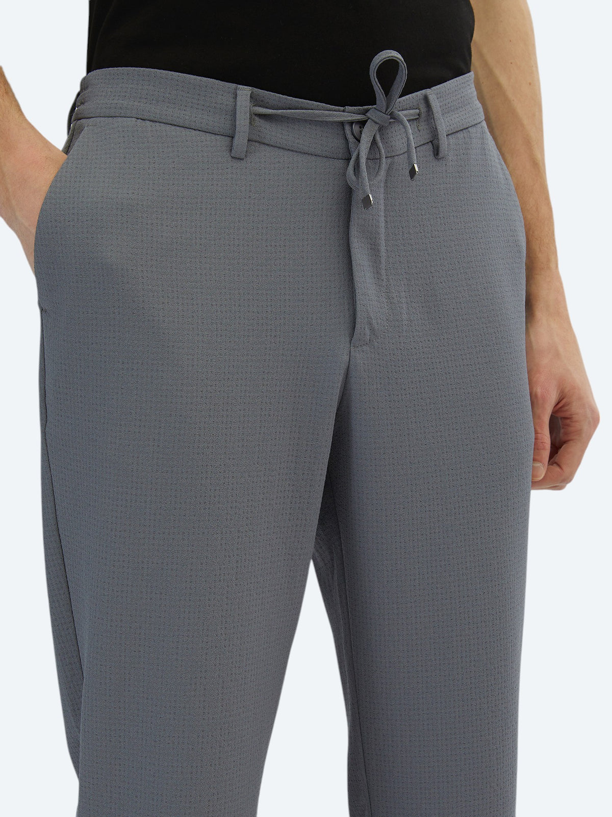 Gri Örme Jogging Fit Casual Pantolon