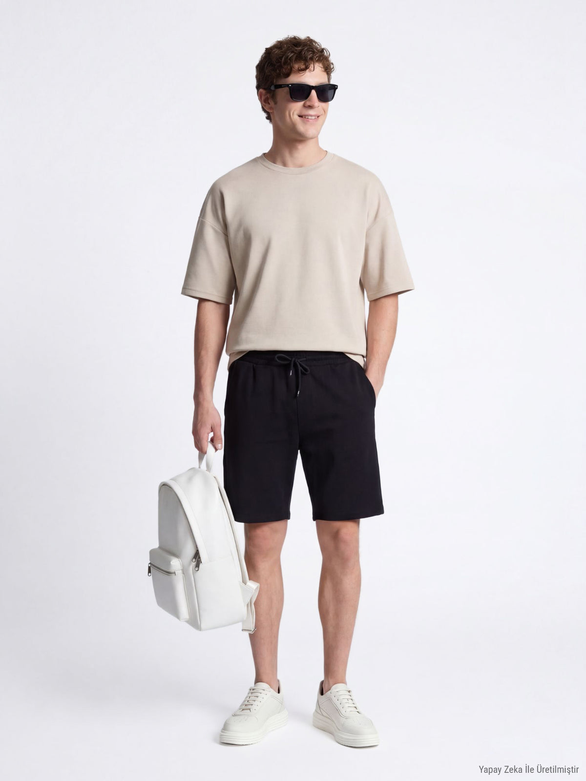 Bej Düz T-Shirt