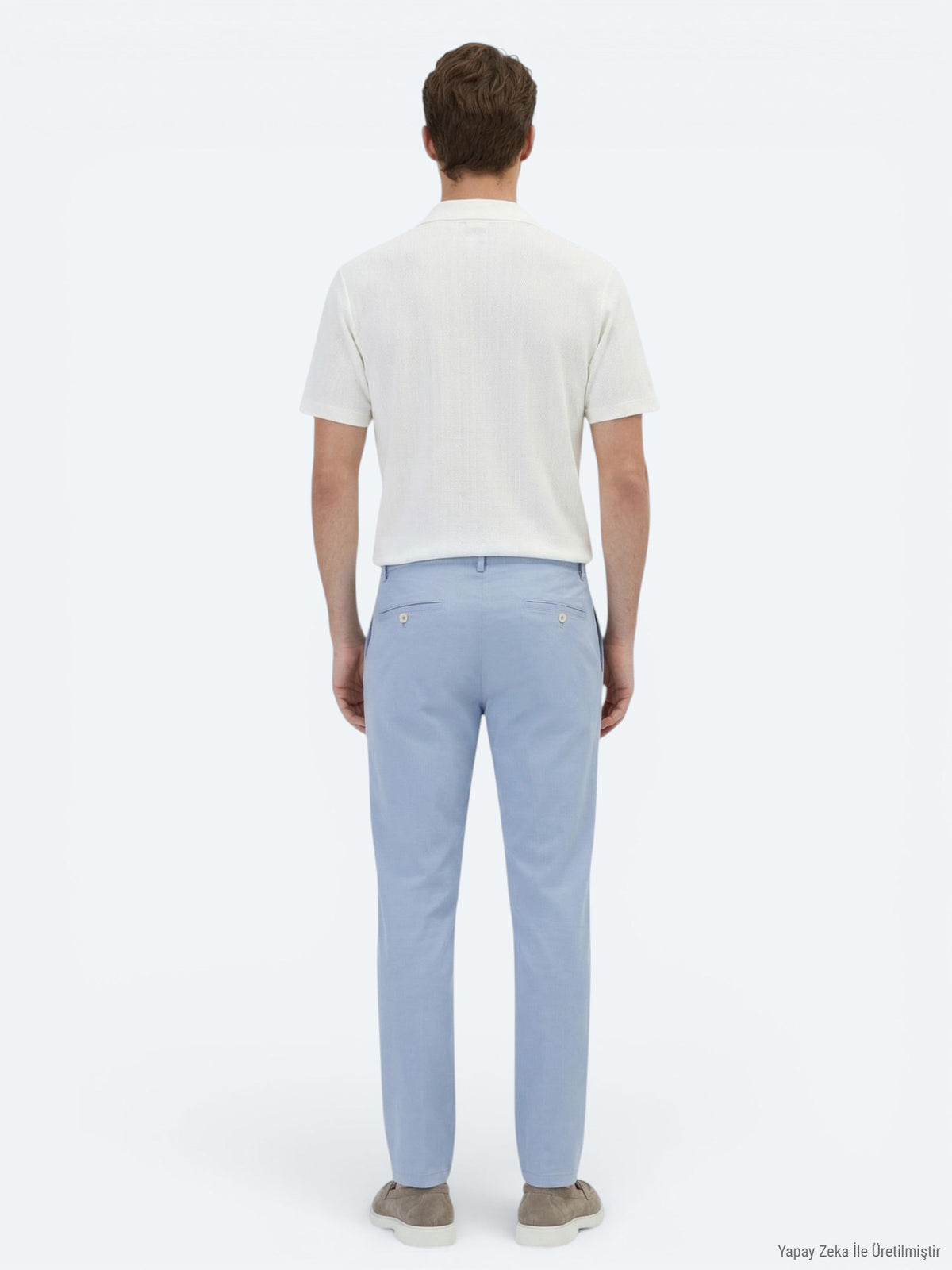 Ekru Desenli Regular Fit Kısa Casual Gömlek