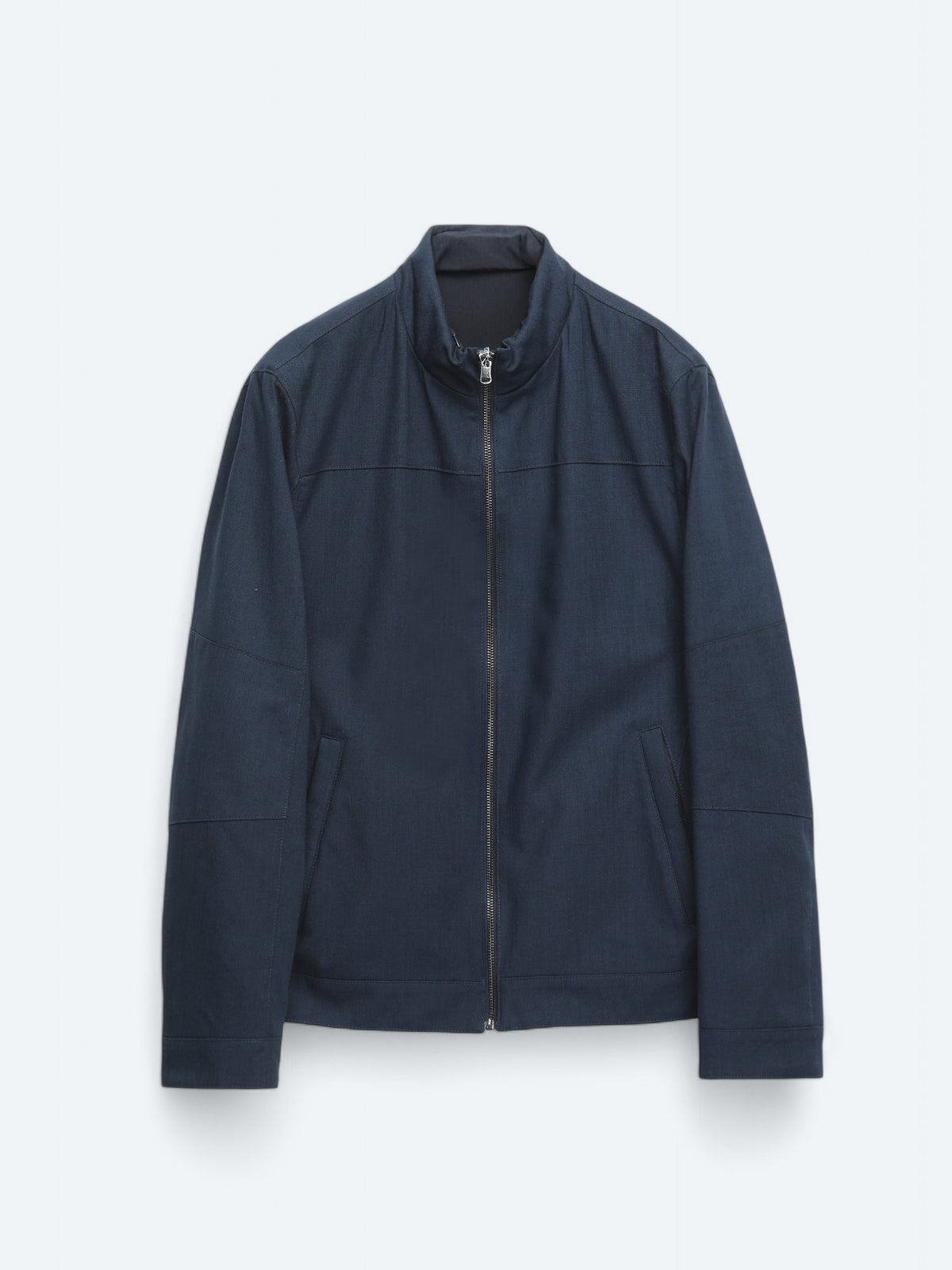 Lacivert Regular Fit Gizli Kapüşon Casual Dokuma Çift Taraflı Mont