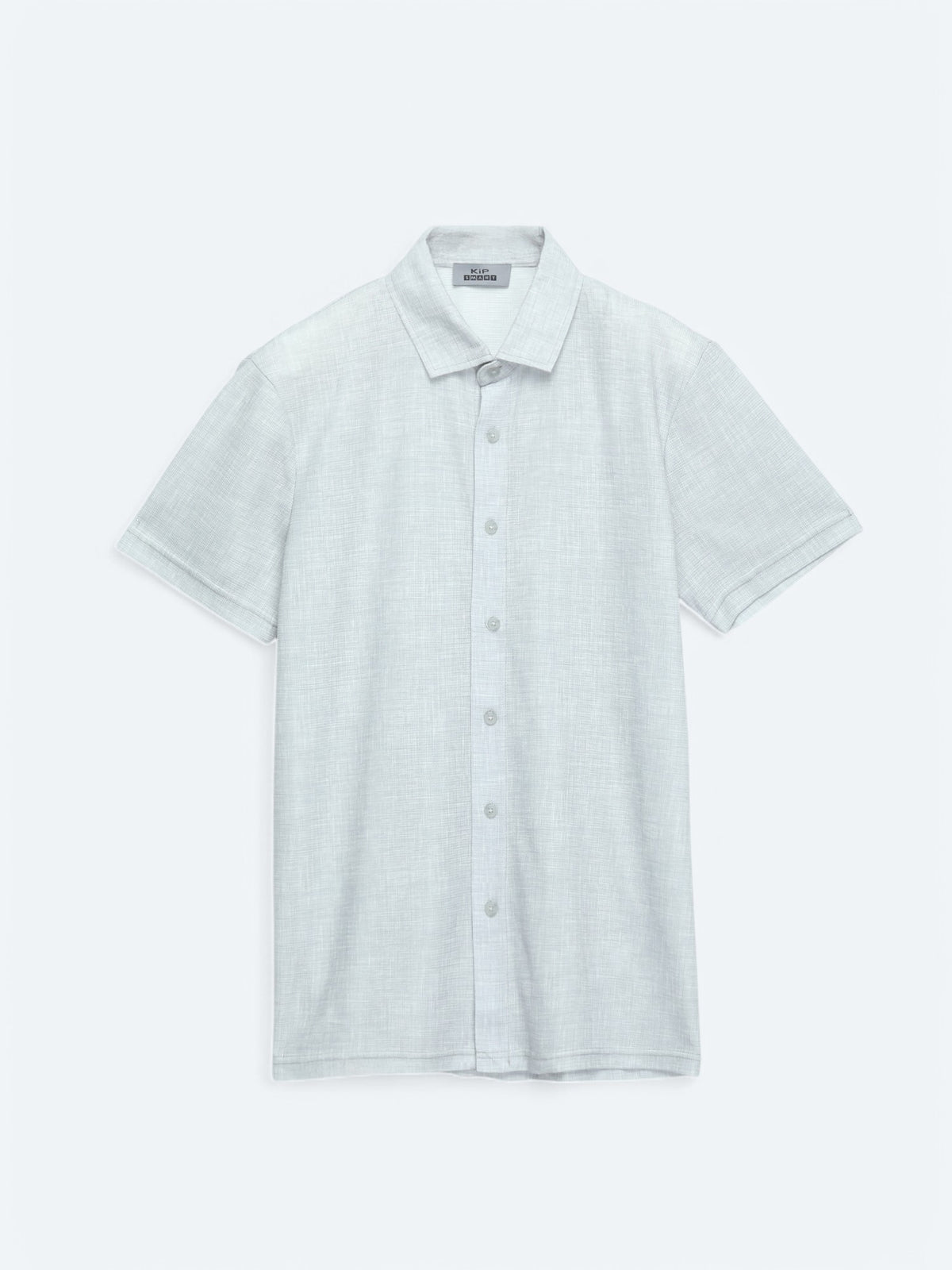 Gri Desenli Regular Fit Kısa Casual Gömlek