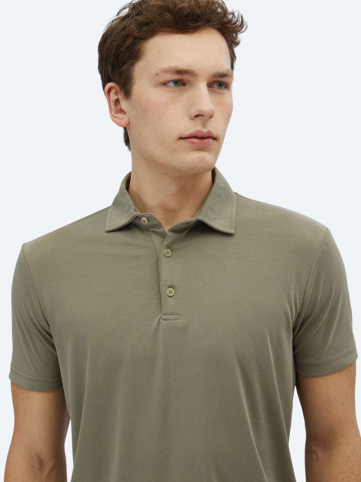 Haki Düz Polo Yaka T-Shirt