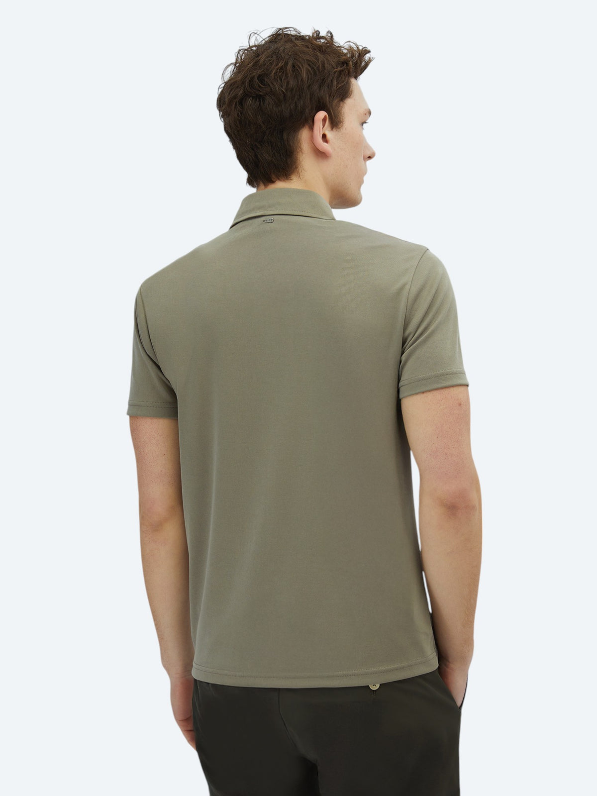 Haki Düz Polo Yaka T-Shirt