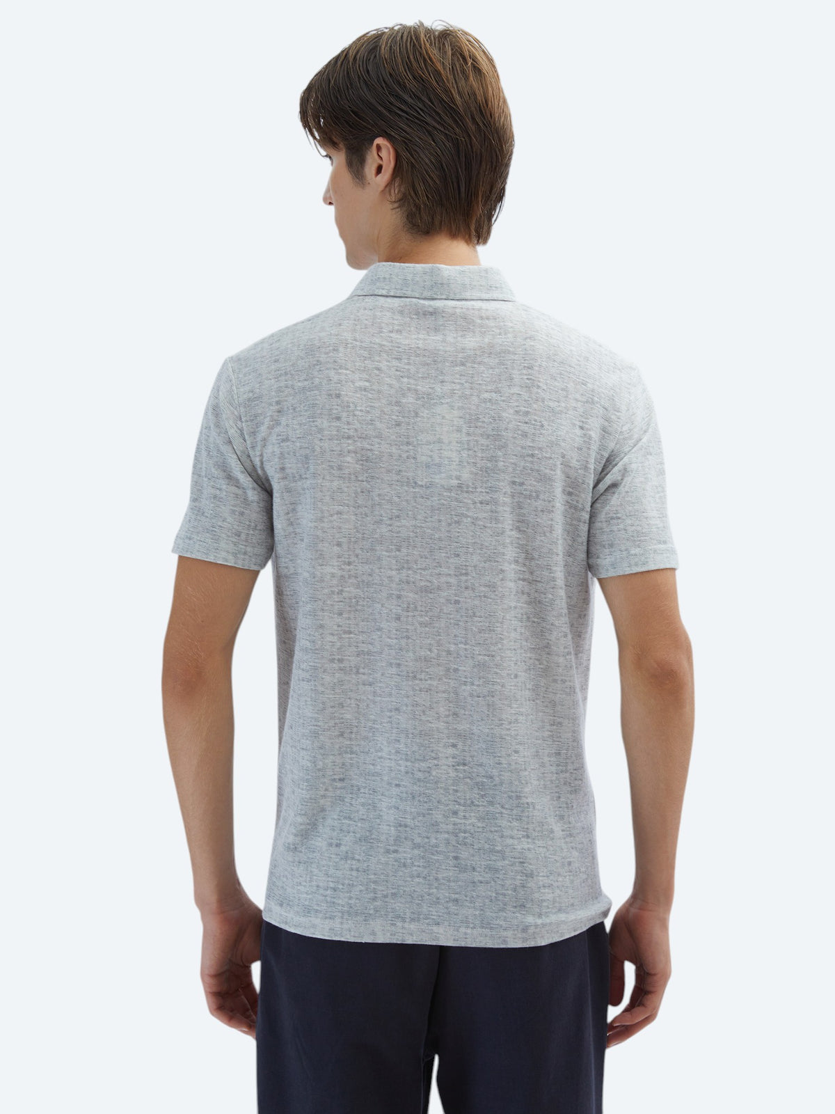 Bej Baskılı Polo Yaka Pamuk Karışımlı T-Shirt