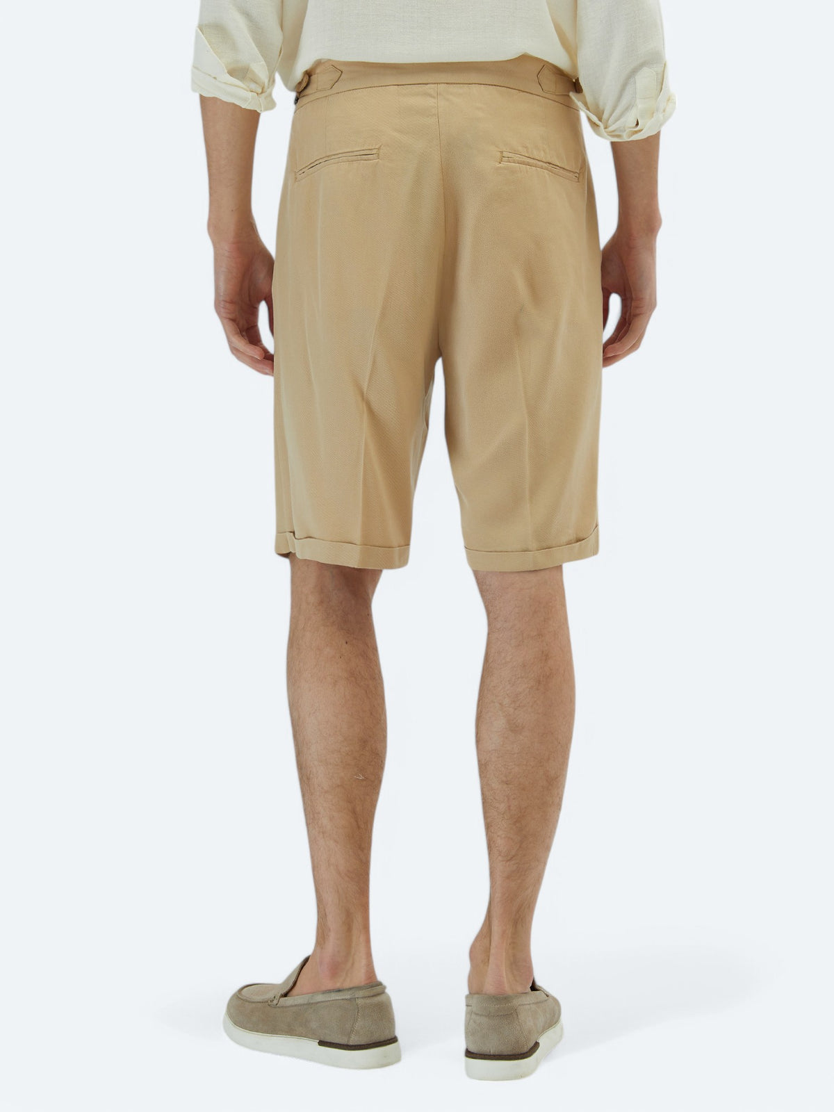 Deve Tüyü Dokuma Carrot Fit Casual Bermuda