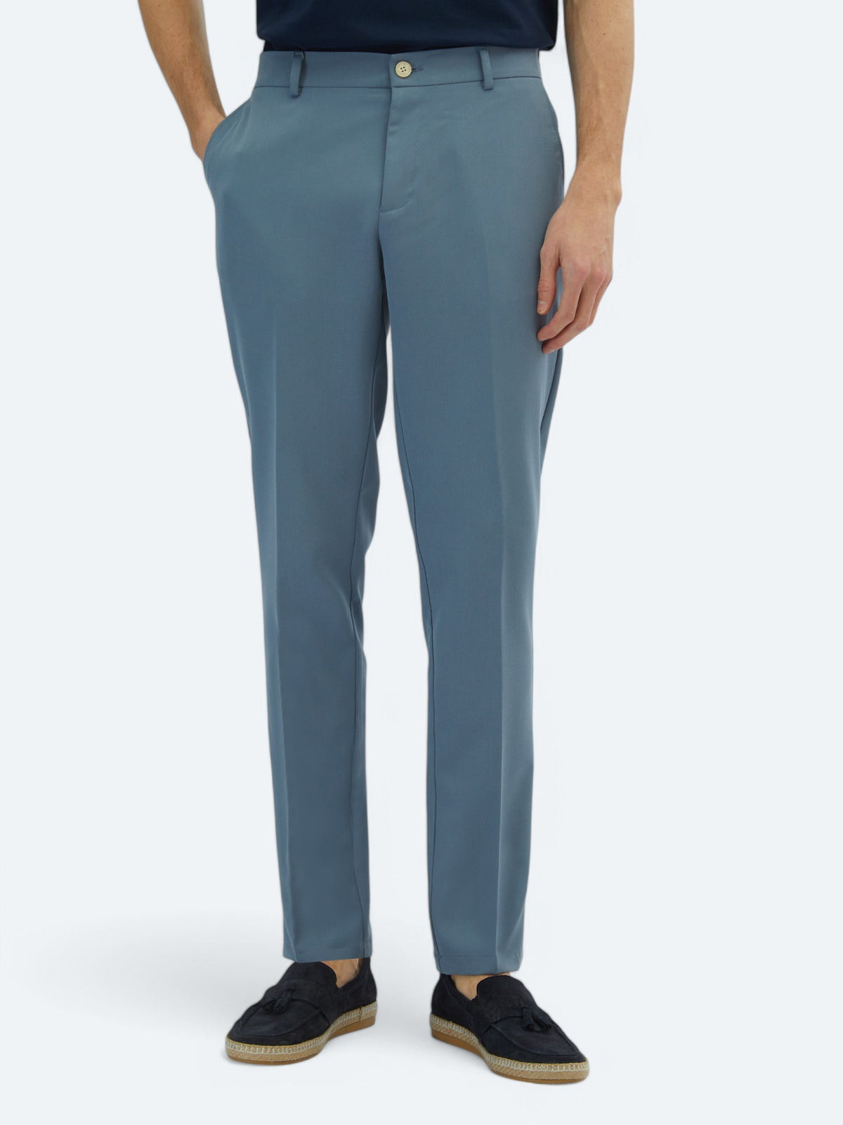 Havacı Mavi Dokuma Jogging Fit Casual Pantolon