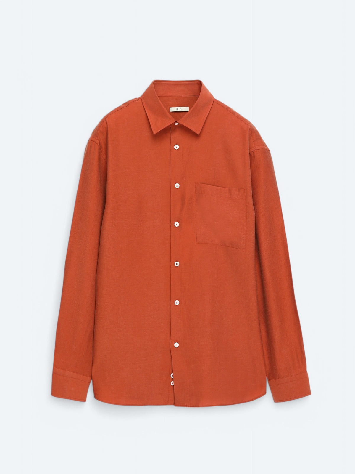 Kiremit Düz Oversize Fit Uzun Dokuma Casual Gömlek
