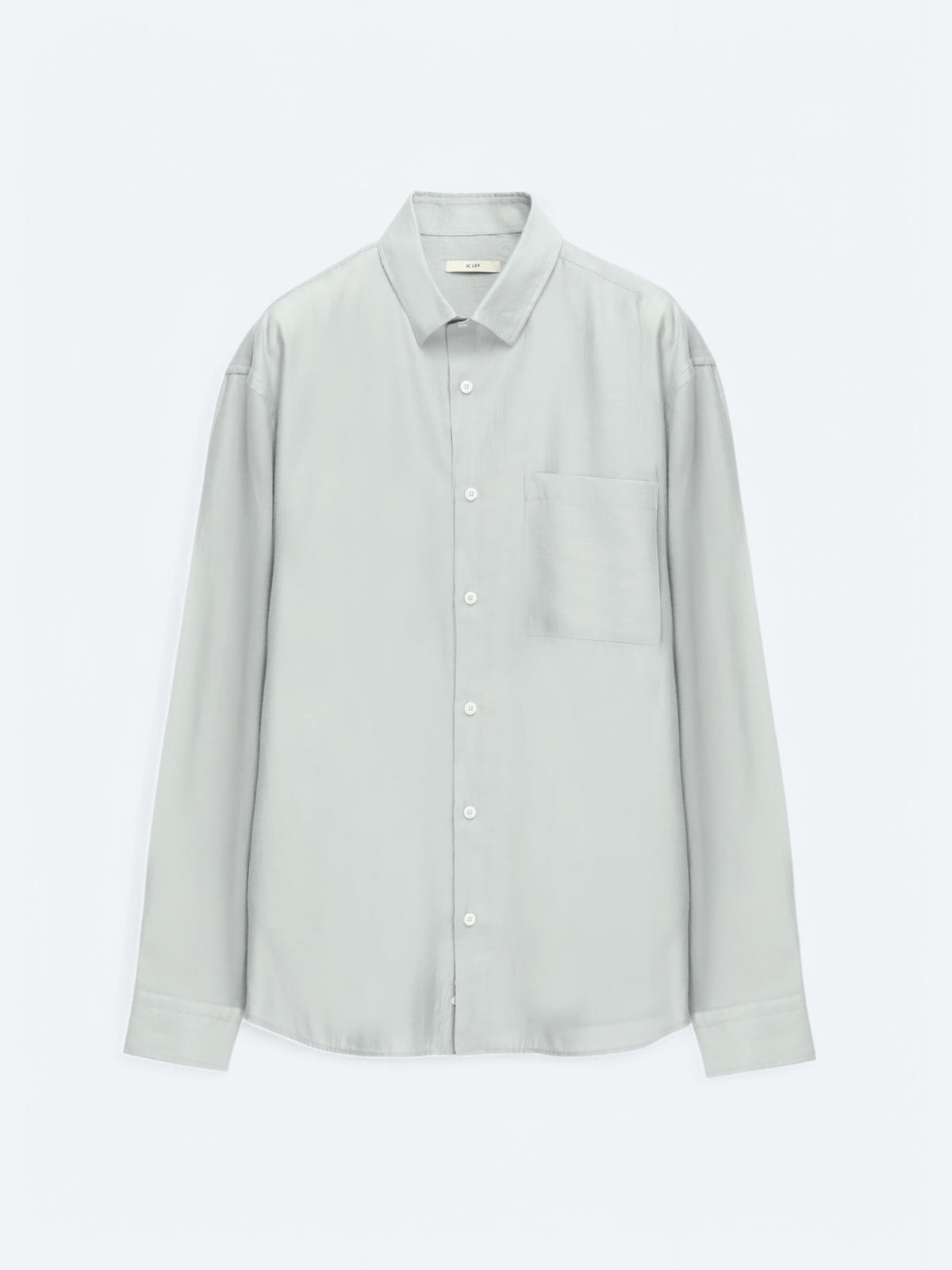 Gri Düz Oversize Fit Uzun Dokuma Casual Gömlek