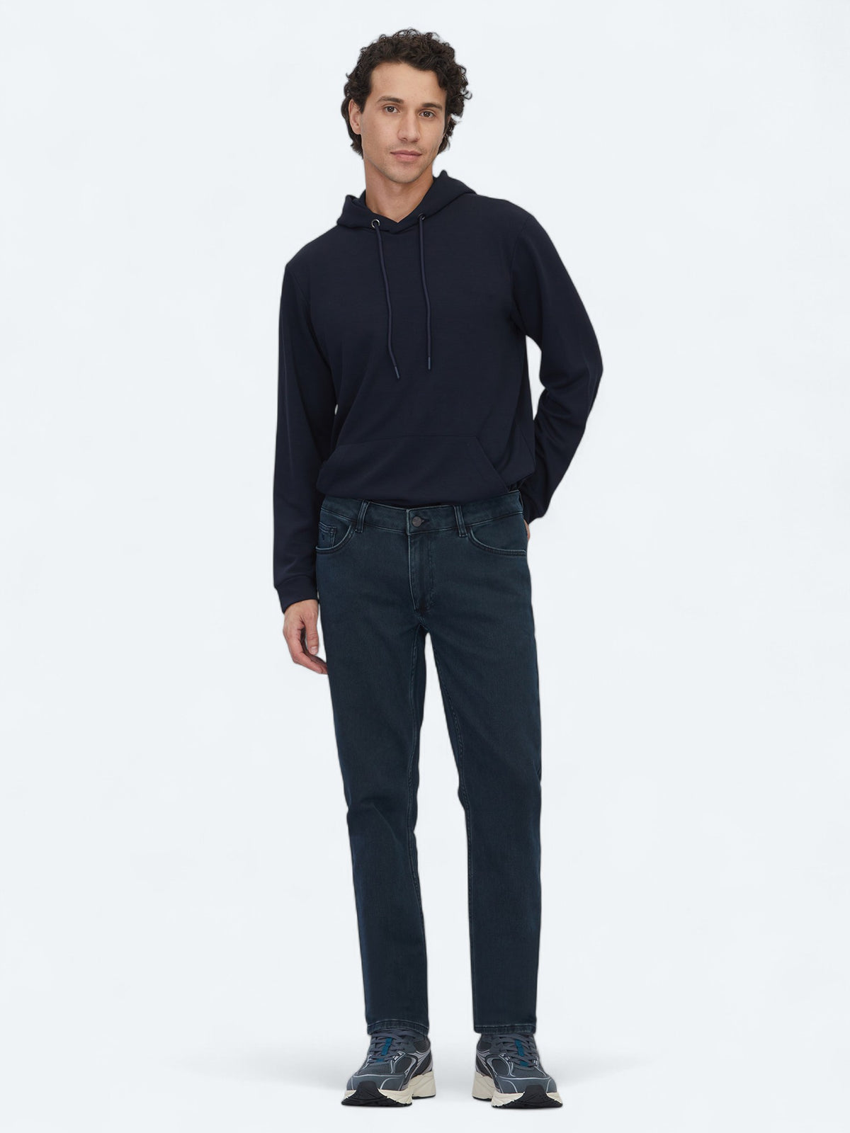 Lacivert Slim Fit Denim Pamuk Karışımlı Pantolon