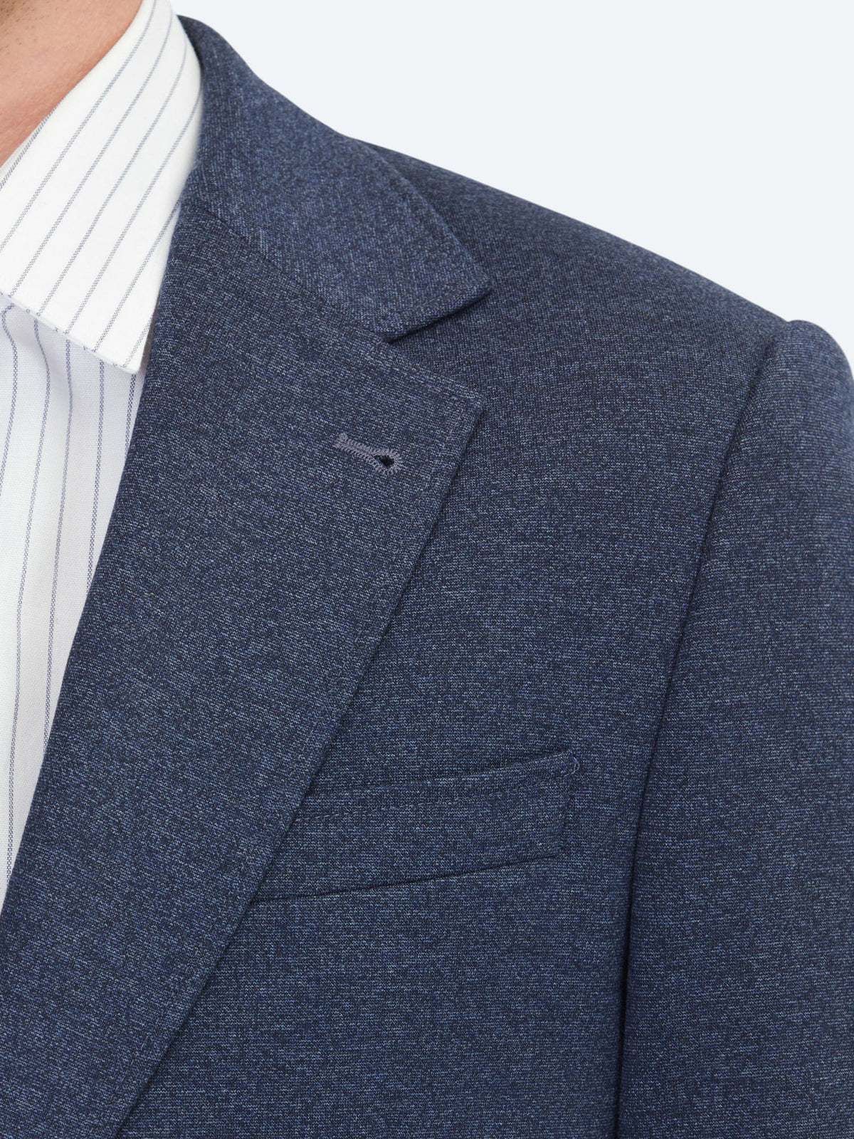 Mavi Çizgili Modern Fit Örme Ceket