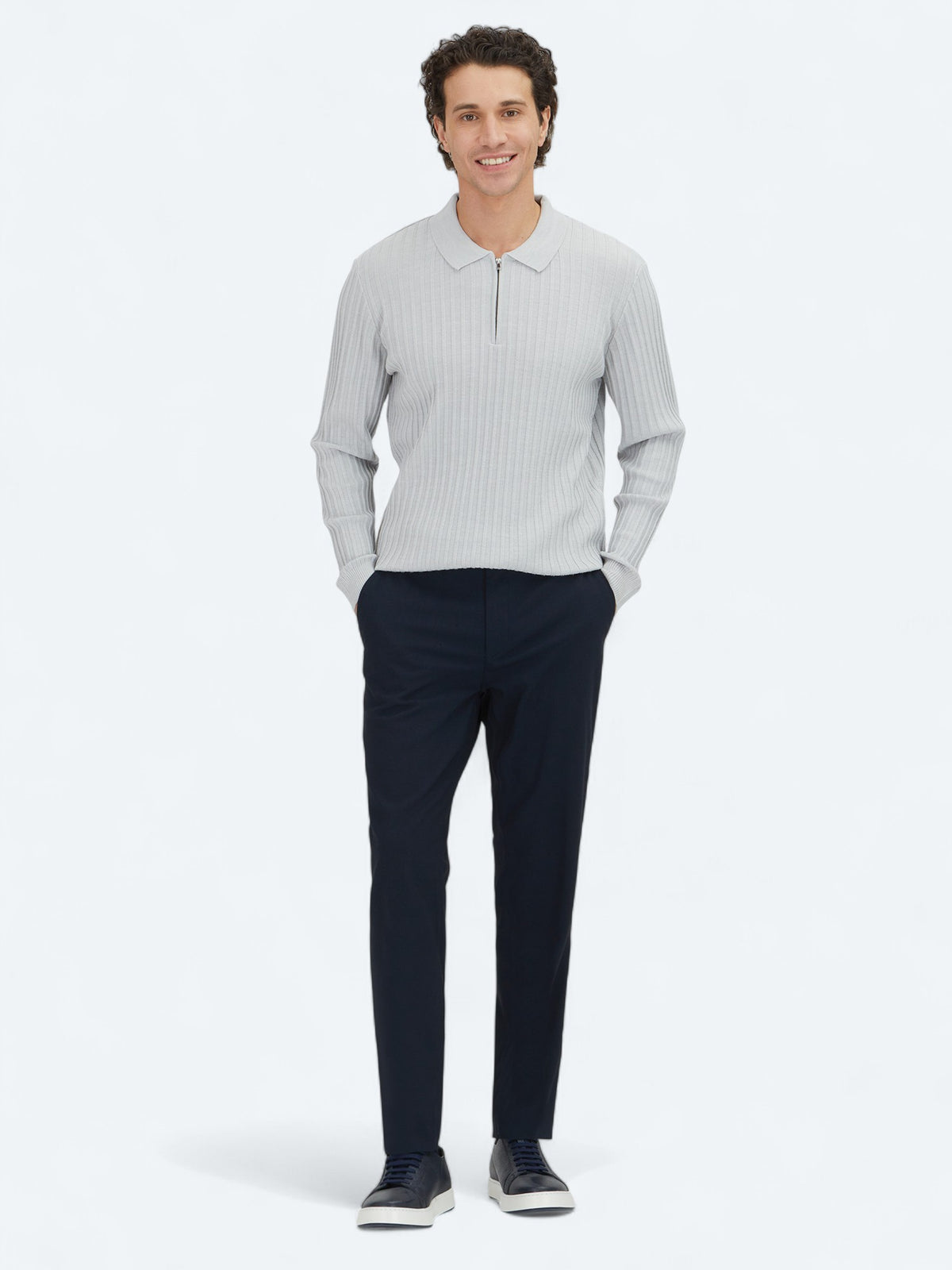 Lacivert Düz Dokuma Jogging Fit Casual Pantolon