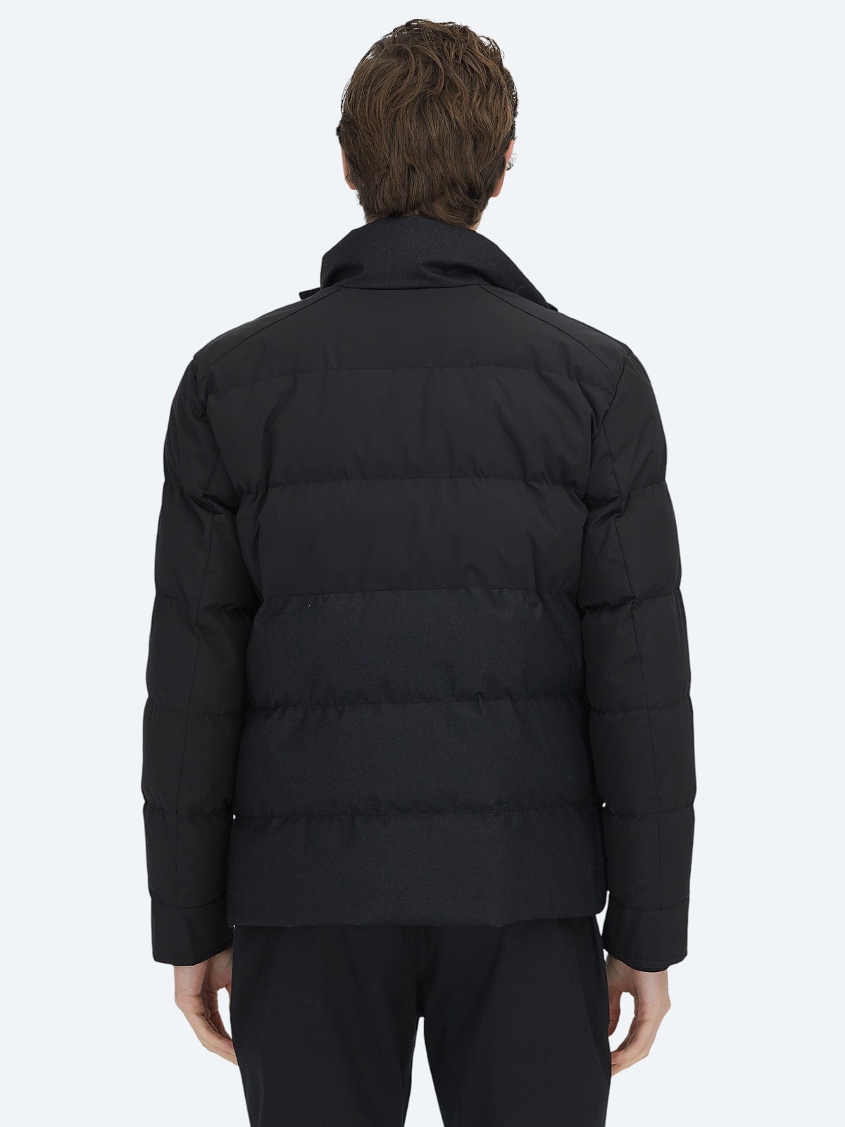 Siyah Regular Fit Kapüşonlu Casual Dokuma Mont