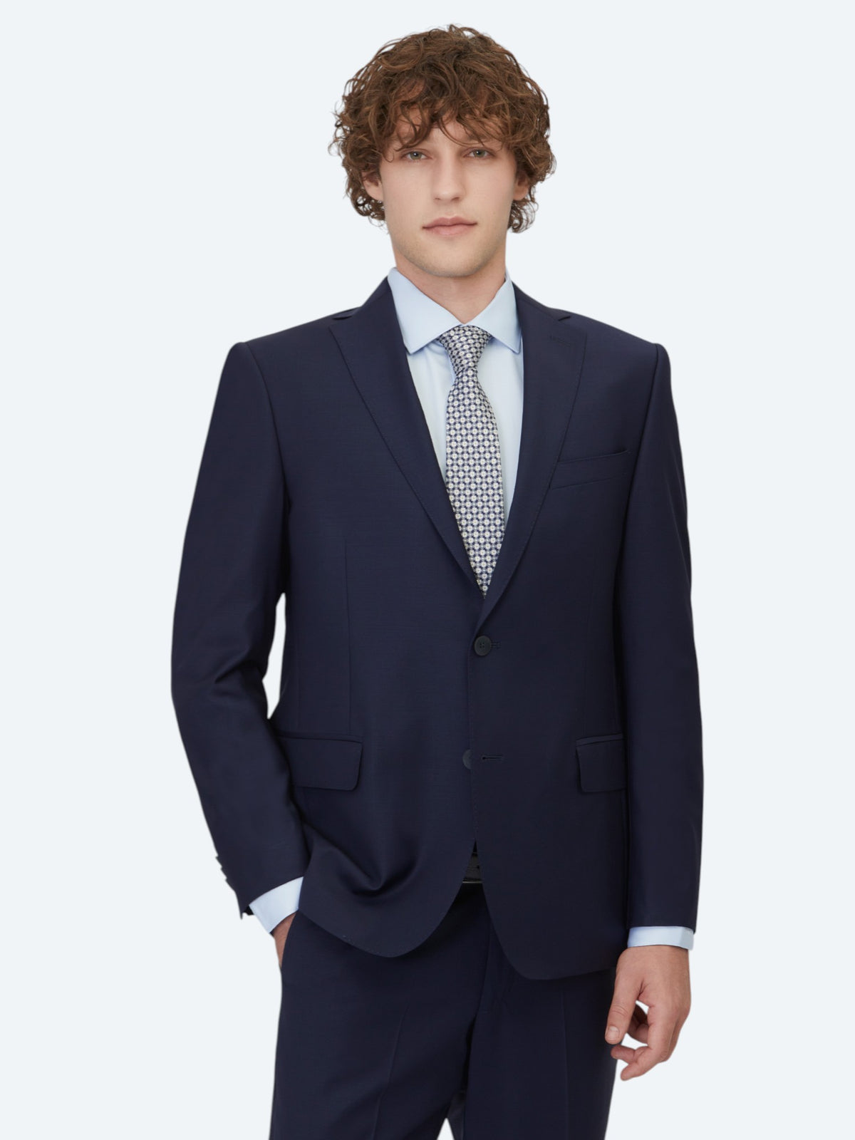 Saks Düz Regular Fit Yün Karışımlı Takım Elbise