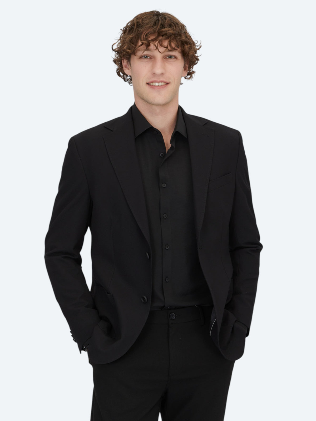 Siyah Desenli Modern Fit Ceket