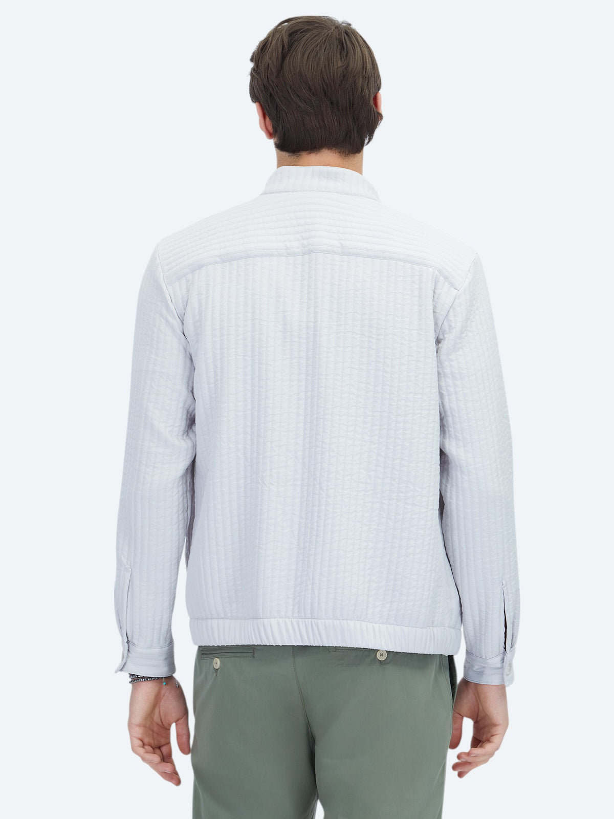Gri Regular Fit Dik Yaka Casual Dokuma Mont