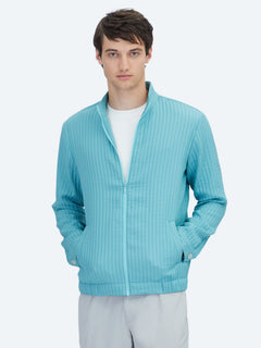 Nil Yeşili Regular Fit Dik Yaka Casual Dokuma Mont
