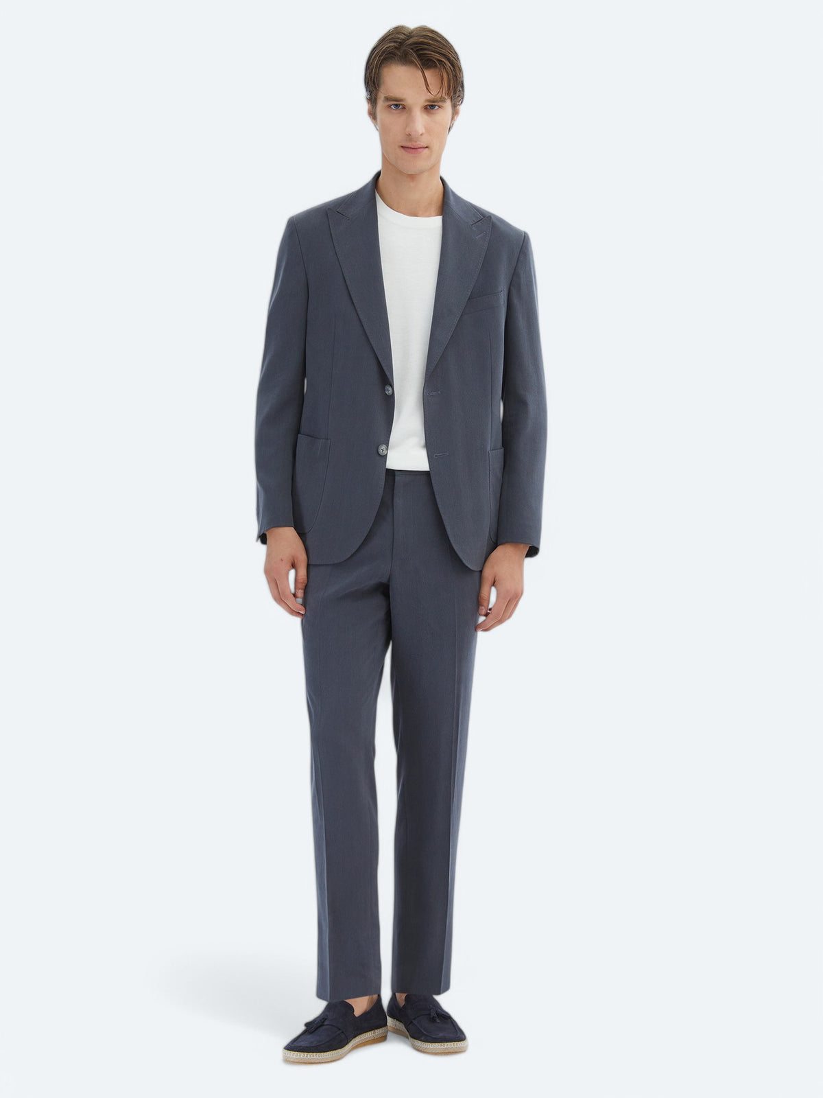Antrasit Düz Modern Fit Takım Elbise