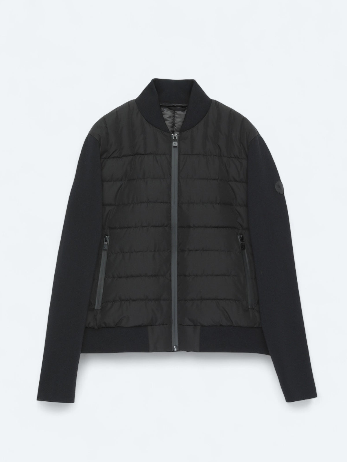Siyah Regular Fit Bebe Yaka Casual Dokuma Mont