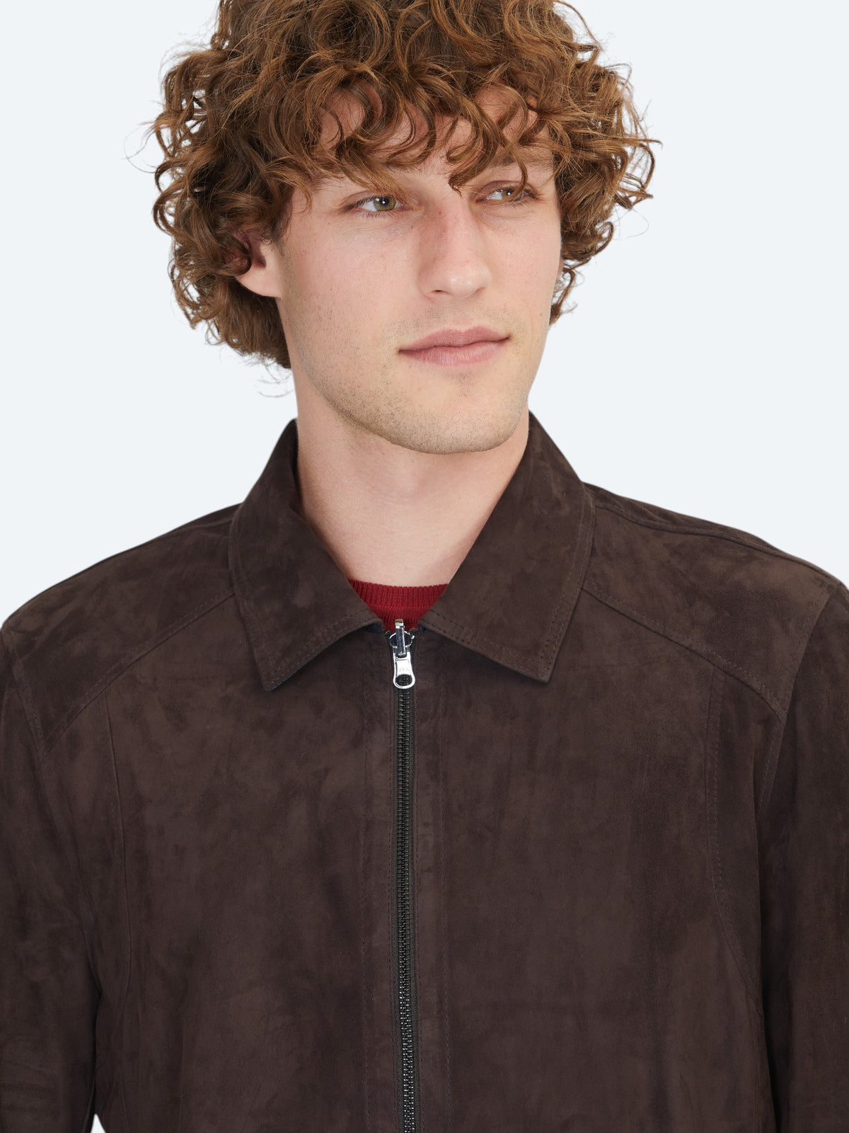Kahverengi Regular Fit Gömlek Yaka Smart Casual Çift Taraflı Deri Mont