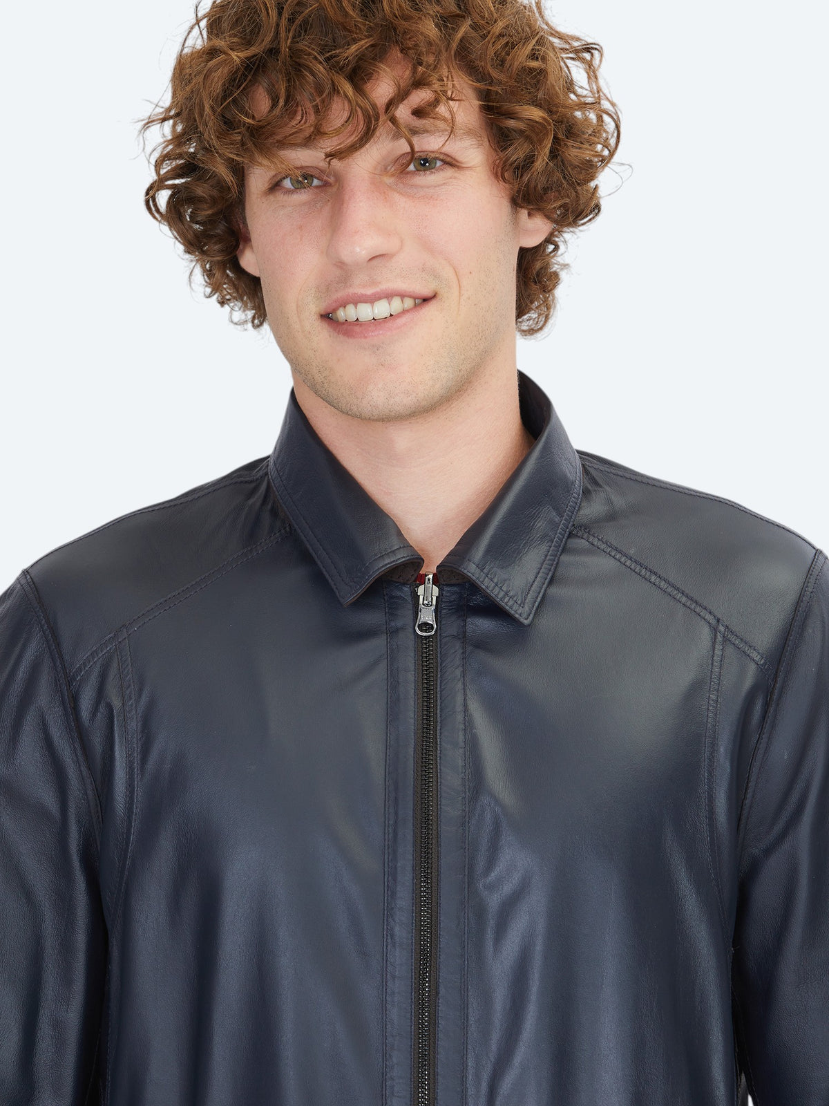Kahverengi Regular Fit Gömlek Yaka Smart Casual Çift Taraflı Deri Mont