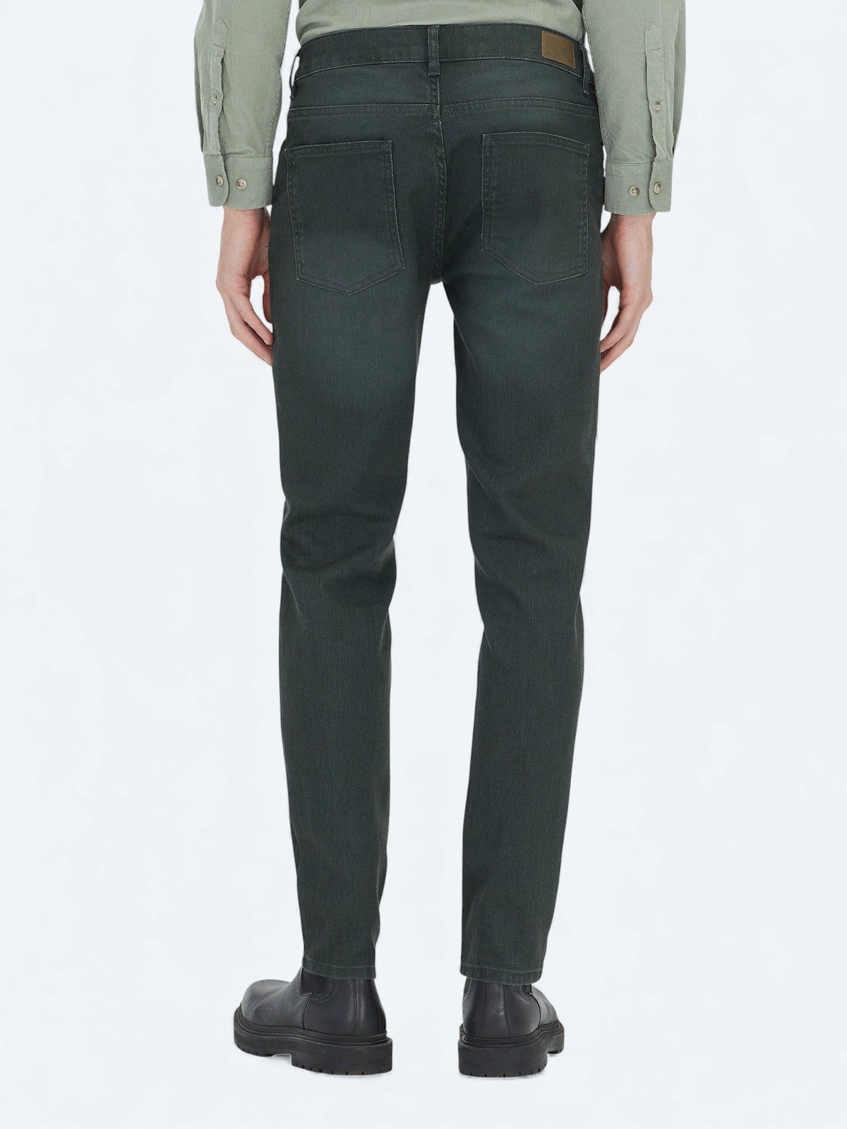 Haki Slim Fit Denim Pamuk Karışımlı Pantolon
