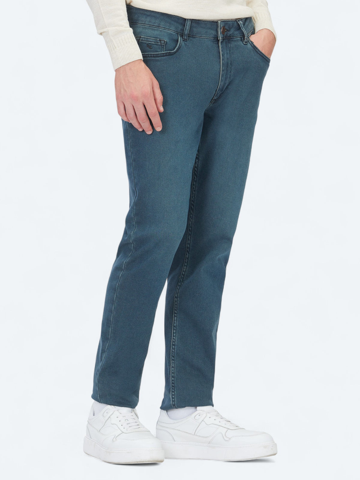 Petrol Slim Fit Denim Pamuk Karışımlı Pantolon