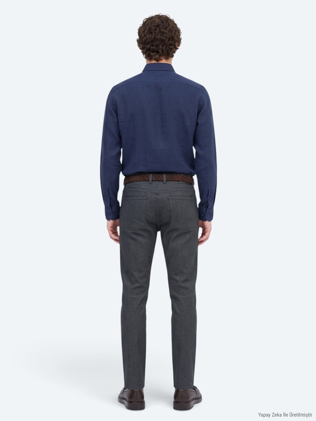 Antrasit Dokuma Regular Fit Casual Pamuk Karışımlı Pantolon