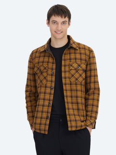 Kahverengi Regular Fit Kapüşonlu Casual Dokuma Mont