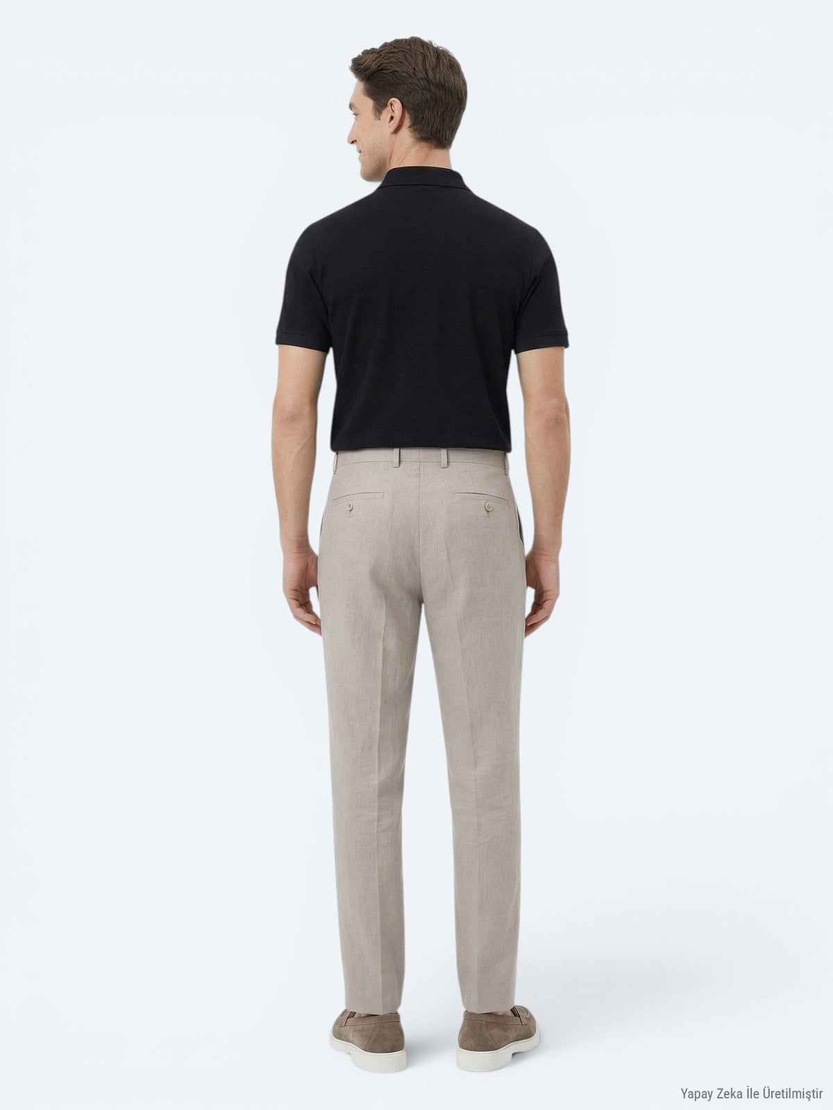 Koyu Vizon Dokuma Carrot Fit Casual Pamuk Karışımlı Pantolon