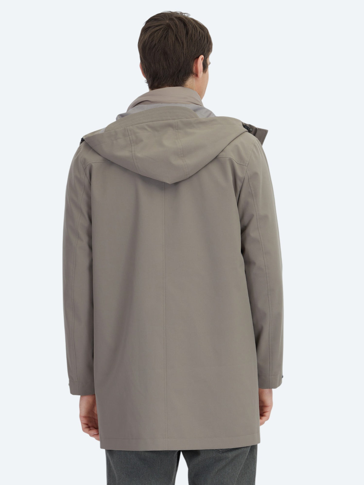 Haki Oversize Fit Kruvaze Yaka Casual Dokuma Pardösü