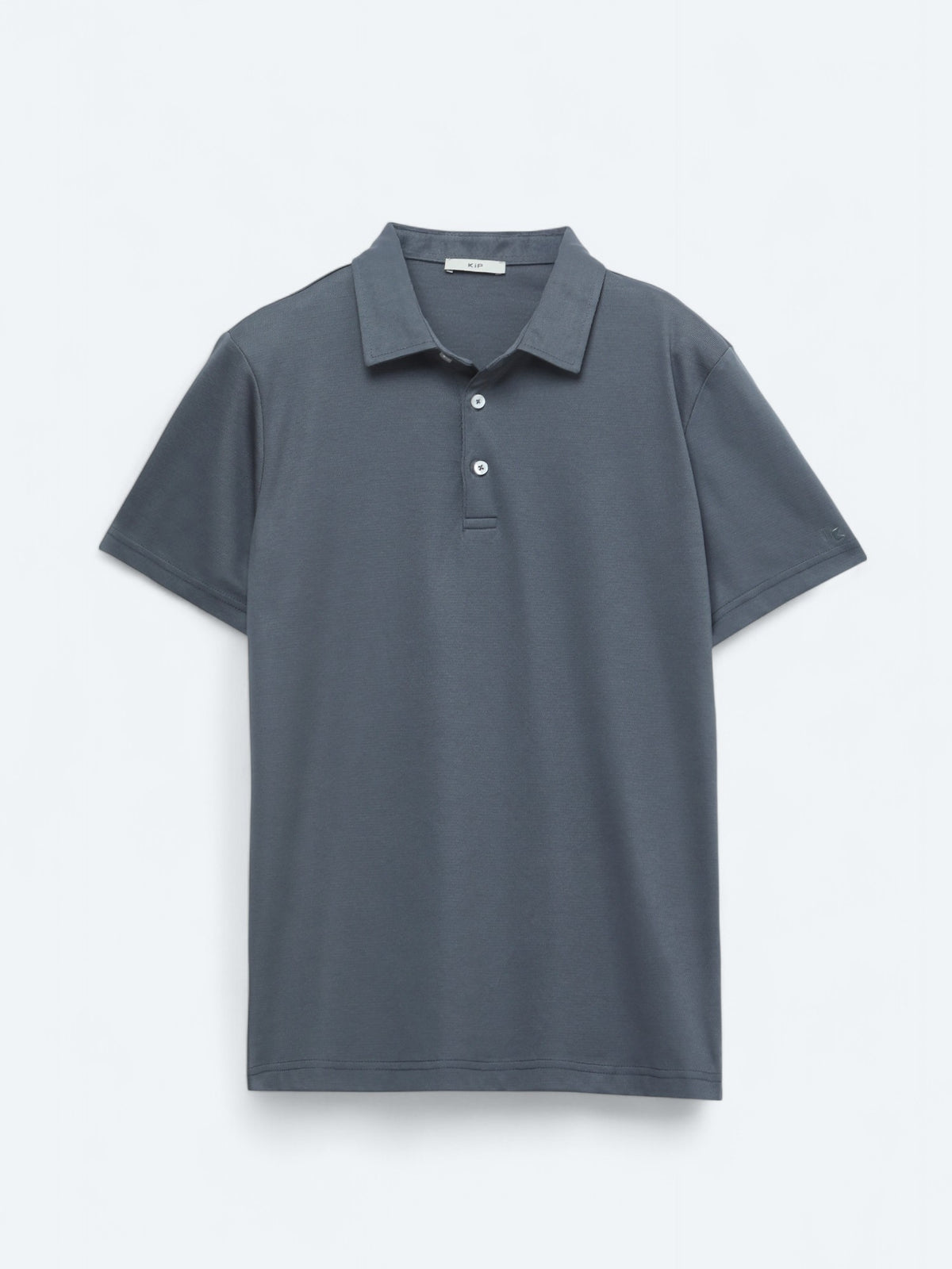Gri Polo Yaka Pamuk Karışımlı T-Shirt